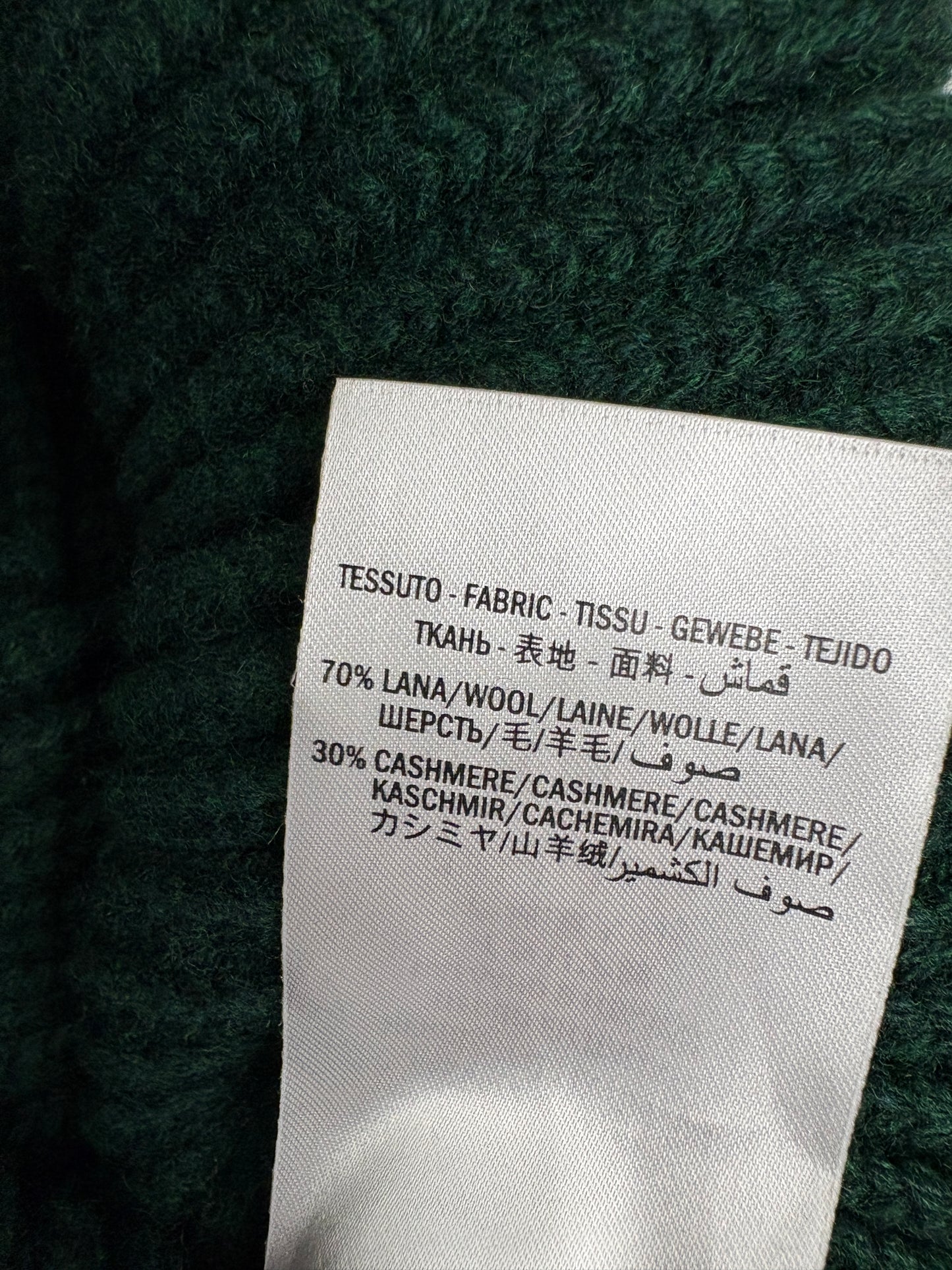 Alexander McQueen Green Jumper With Cream Stripe