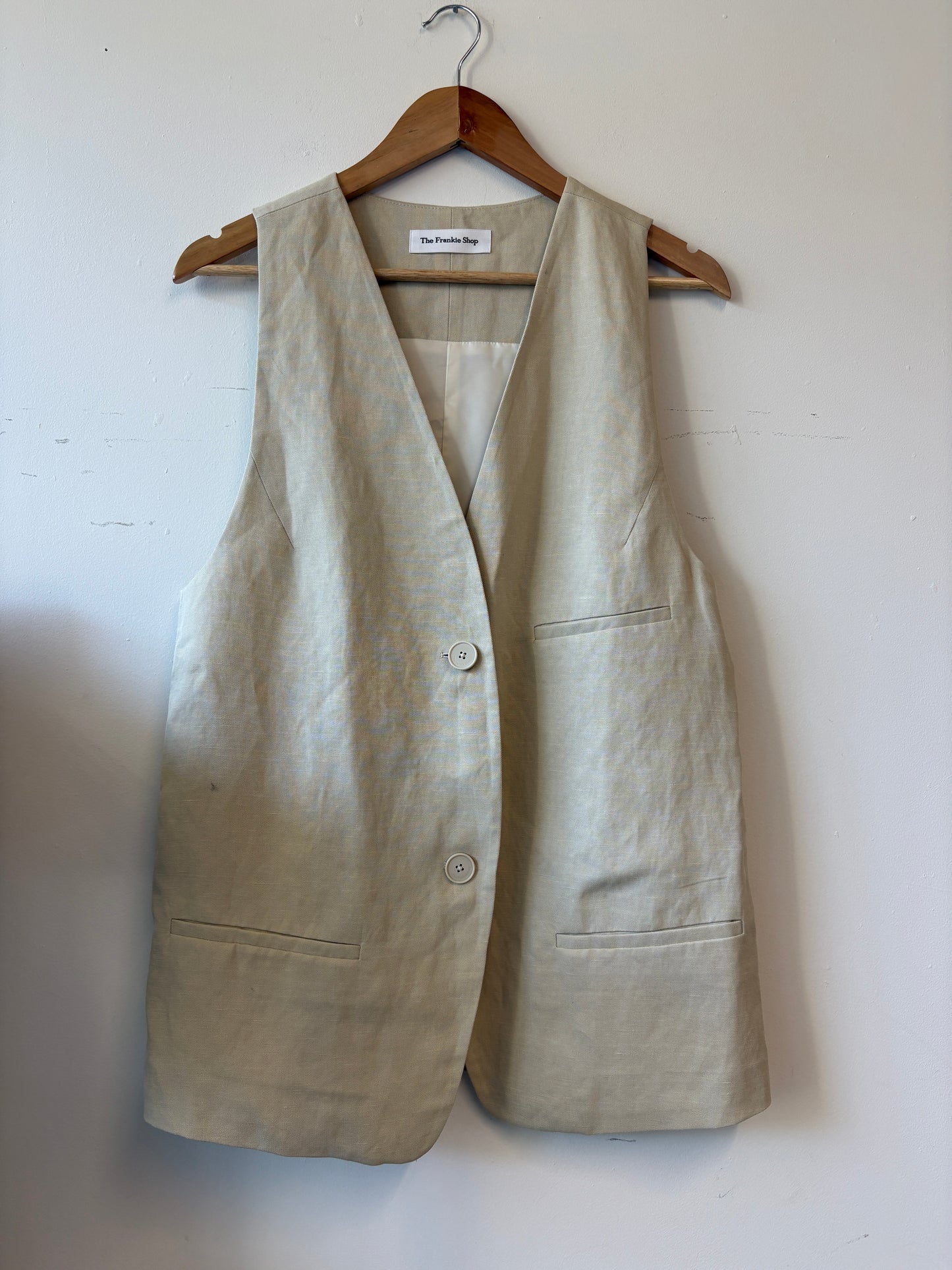 The Frankie Shop Cream Melrose Linen Waistcoat
