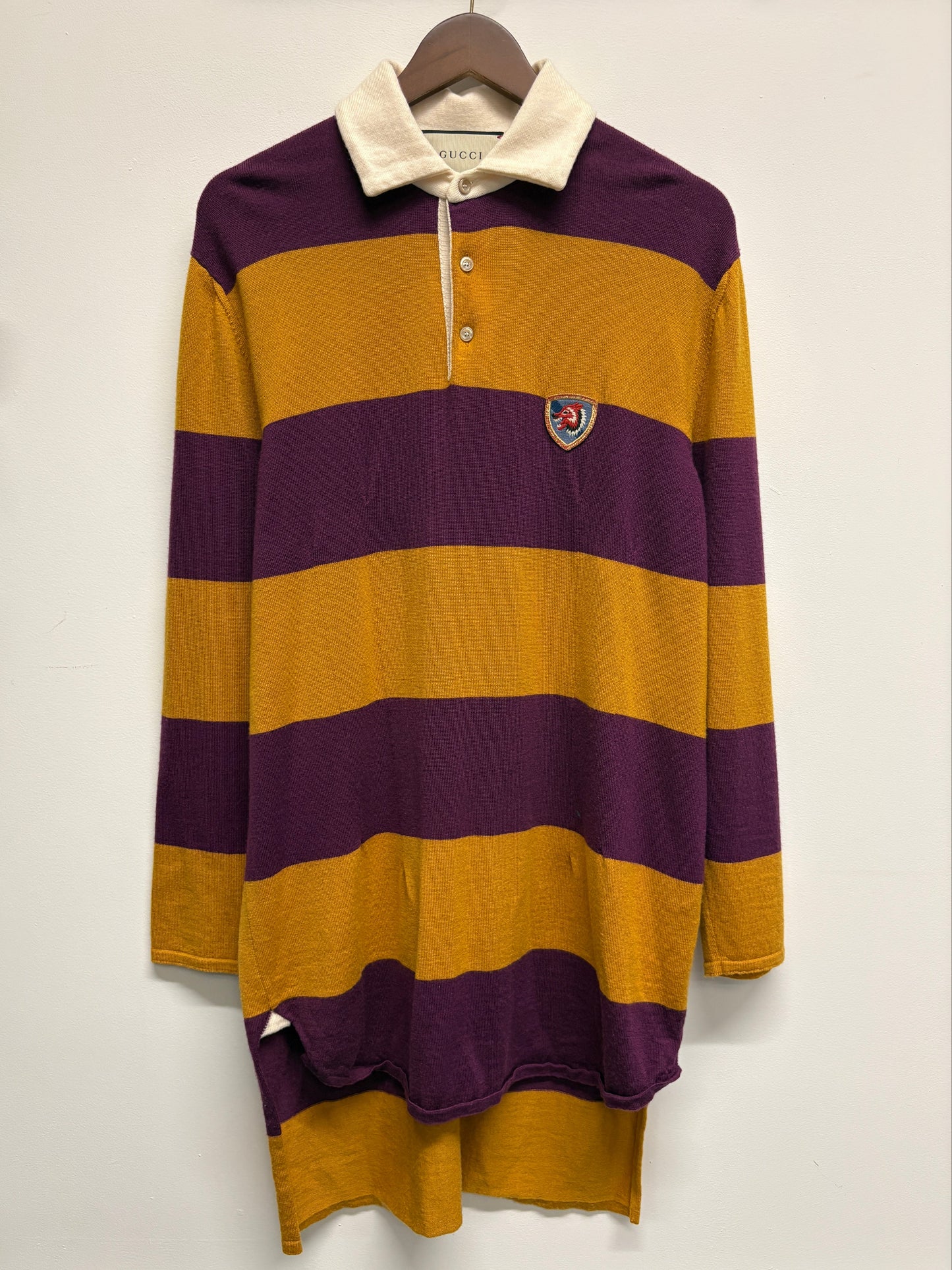 Gucci Wool Stripe Rugby Shirt Dress
