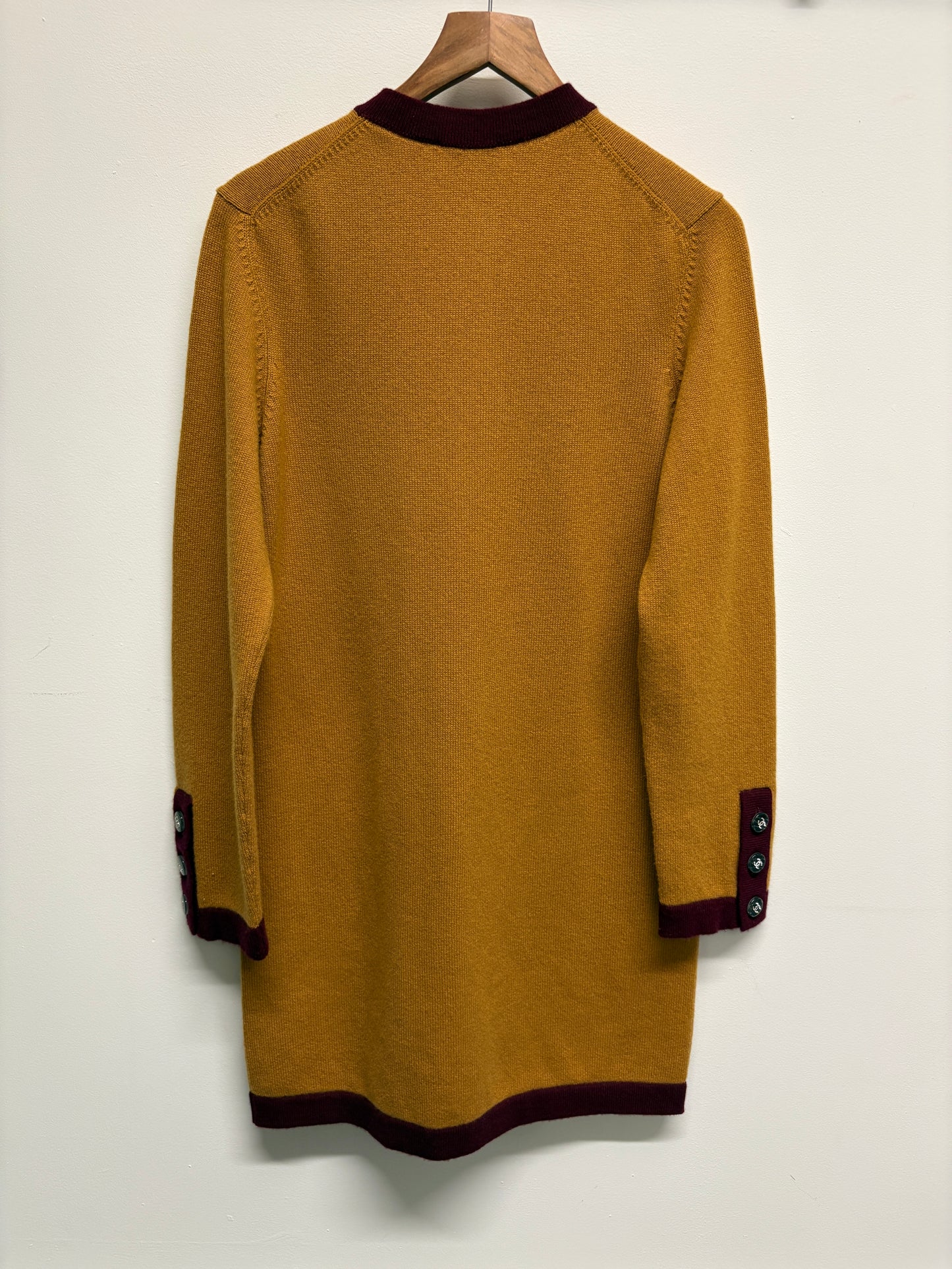 Chanel Cashmere Coco Button Bicolour Knit Cardigan In Yellow