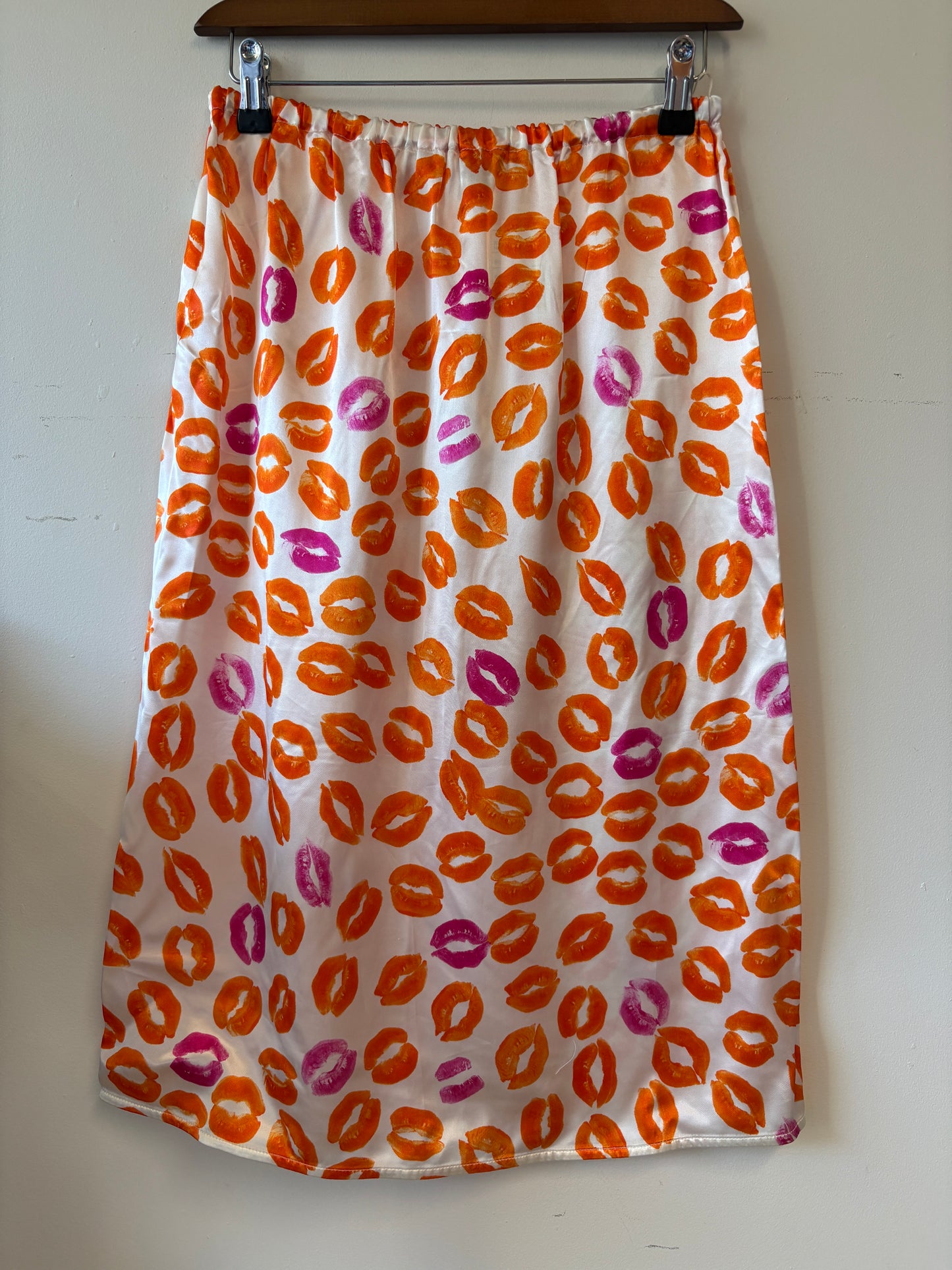 Marni Orange Lips Kiss Tornado Knee Length Skirt