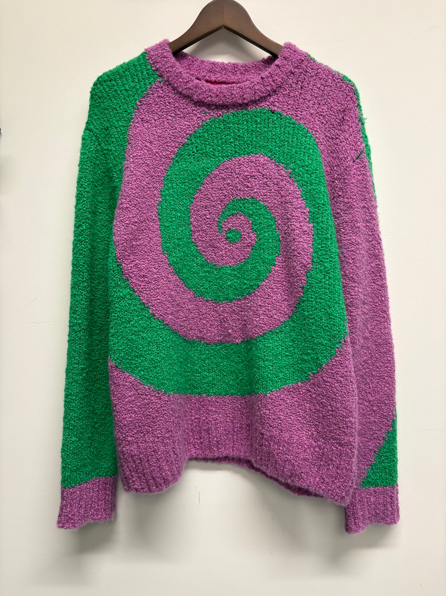 The Elder Statesman Green and Pink Knit Jumper