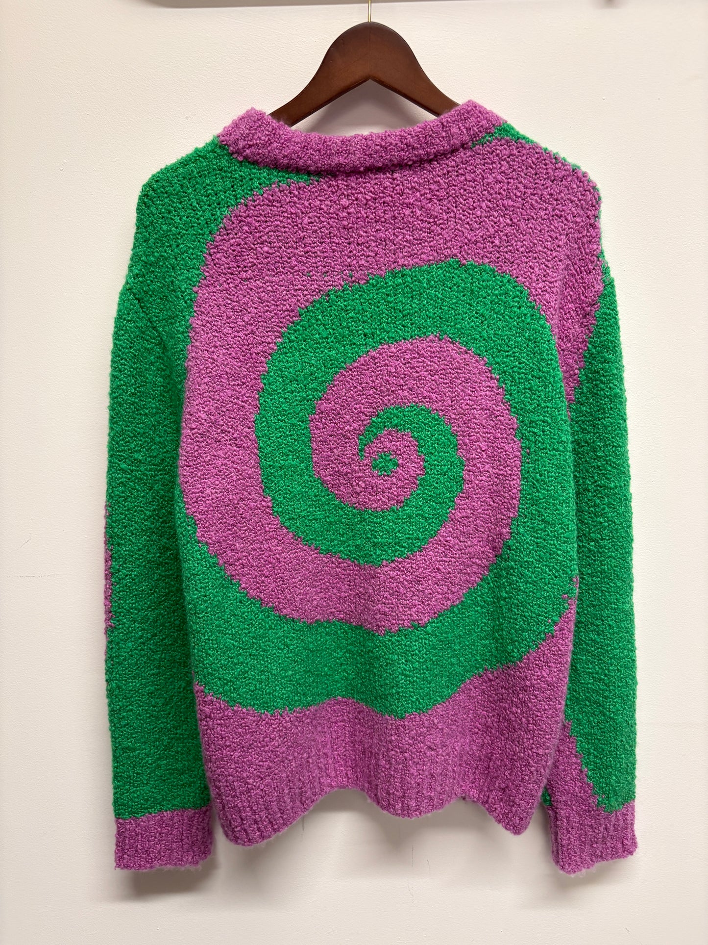 The Elder Statesman Green and Pink Knit Jumper