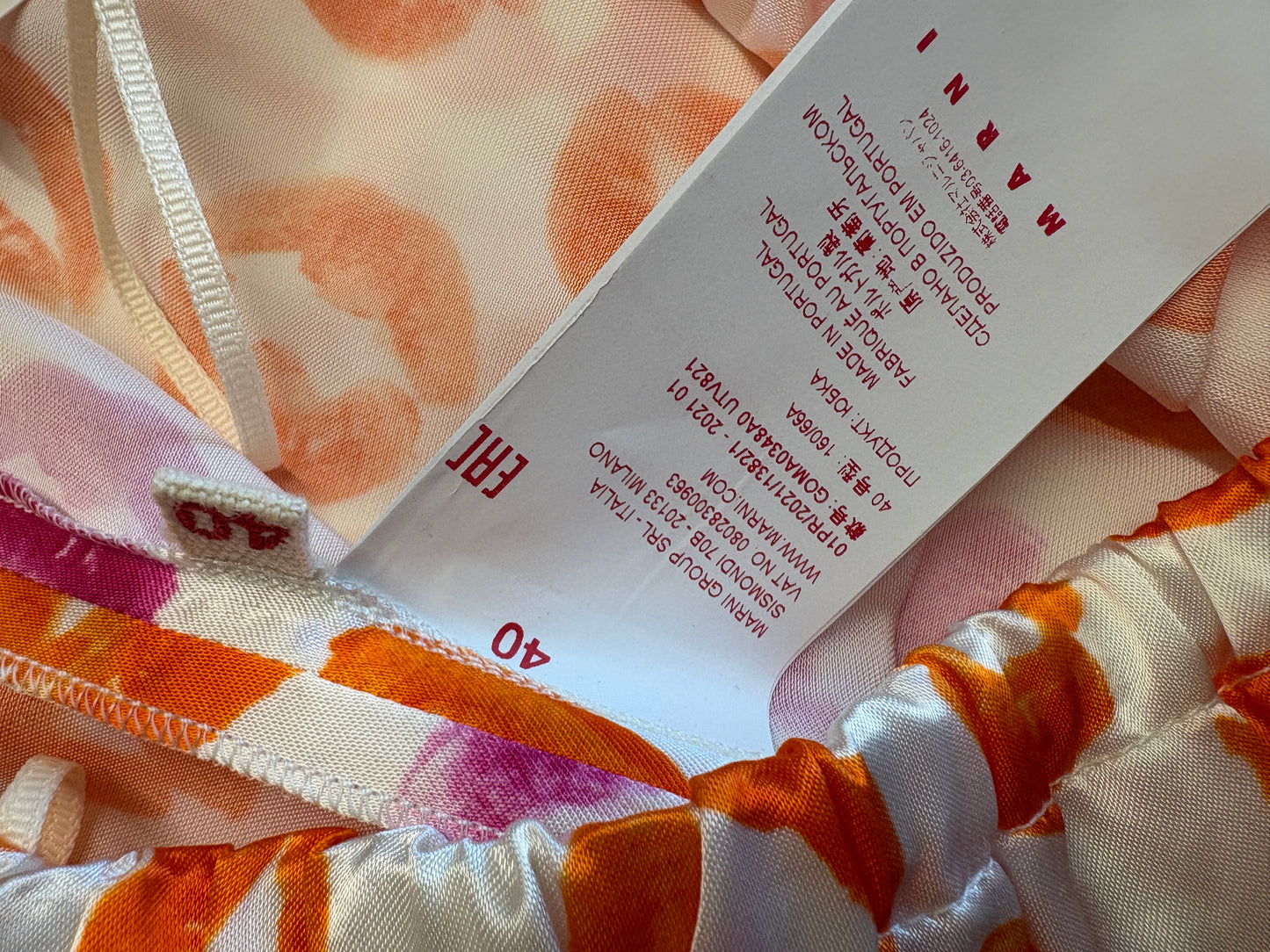 Marni Orange Lips Kiss Tornado Knee Length Skirt