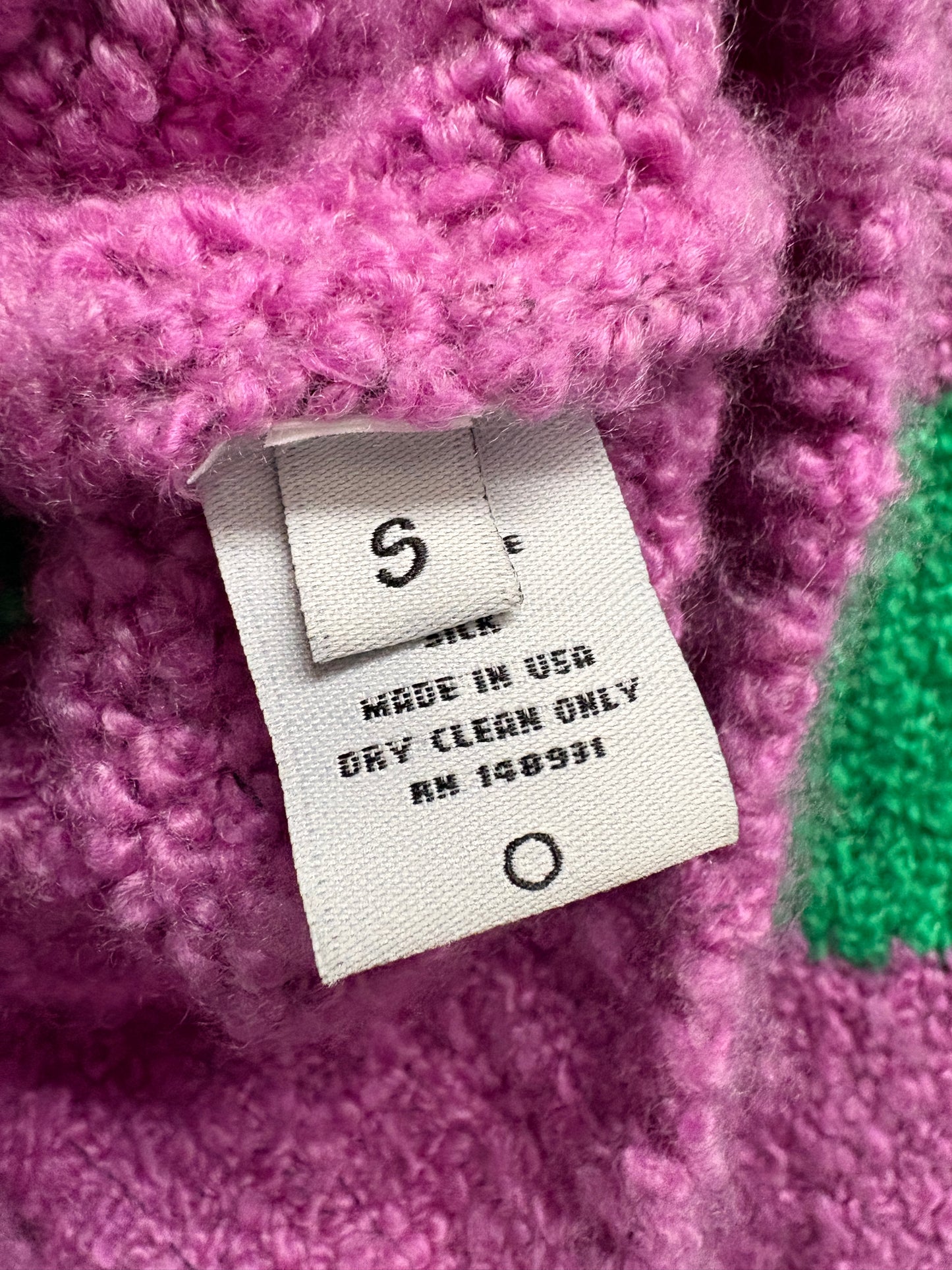 The Elder Statesman Green and Pink Knit Jumper