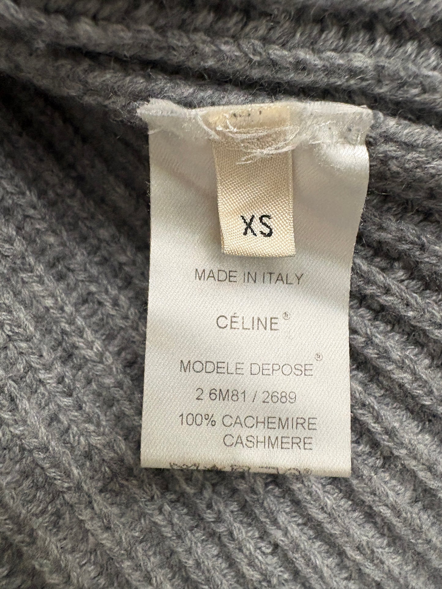 Celine Grey Cashmere Turtleneck Jumper