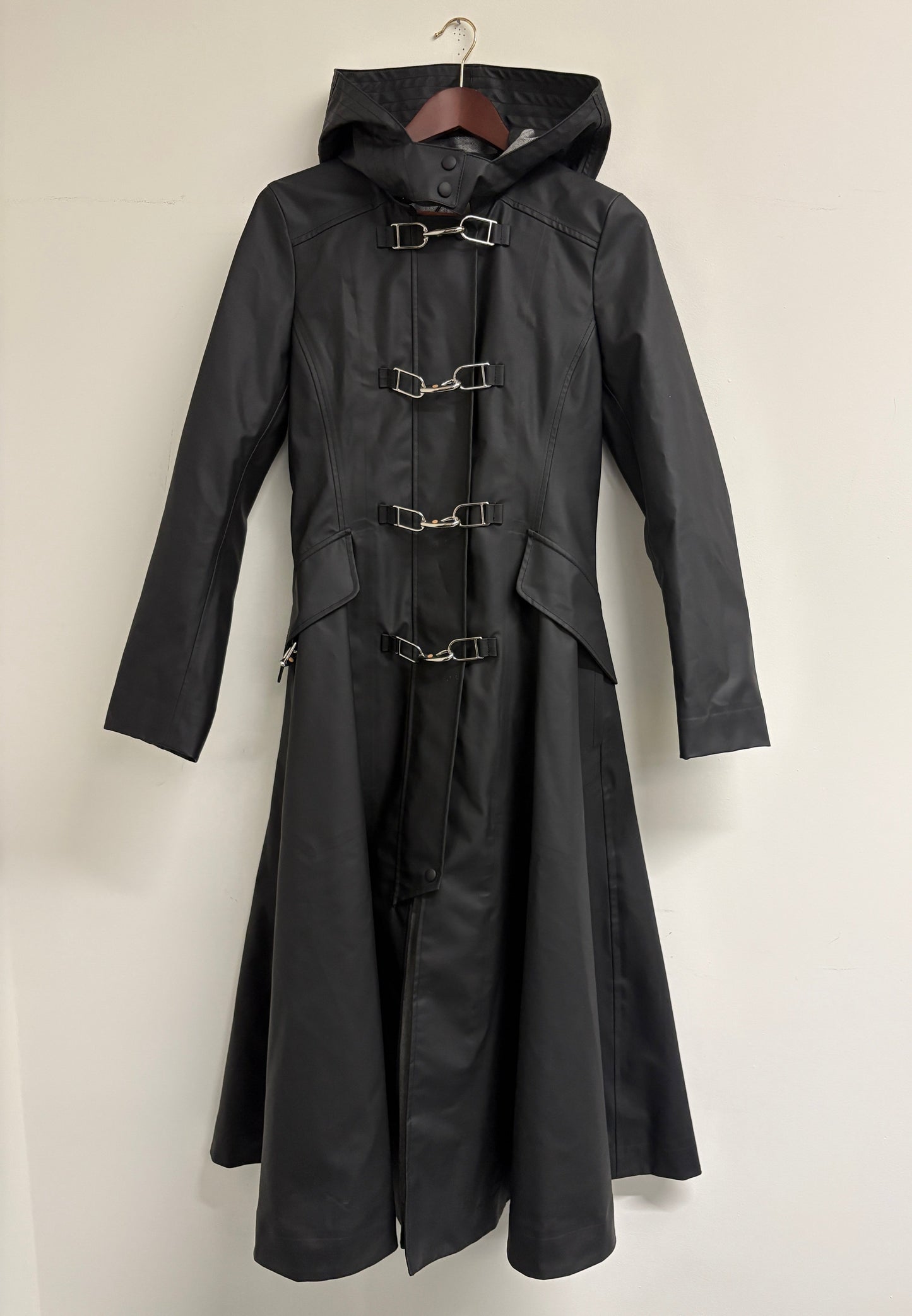 Gabriela Hearst Coleman Black Longline Hooded Trench Coat