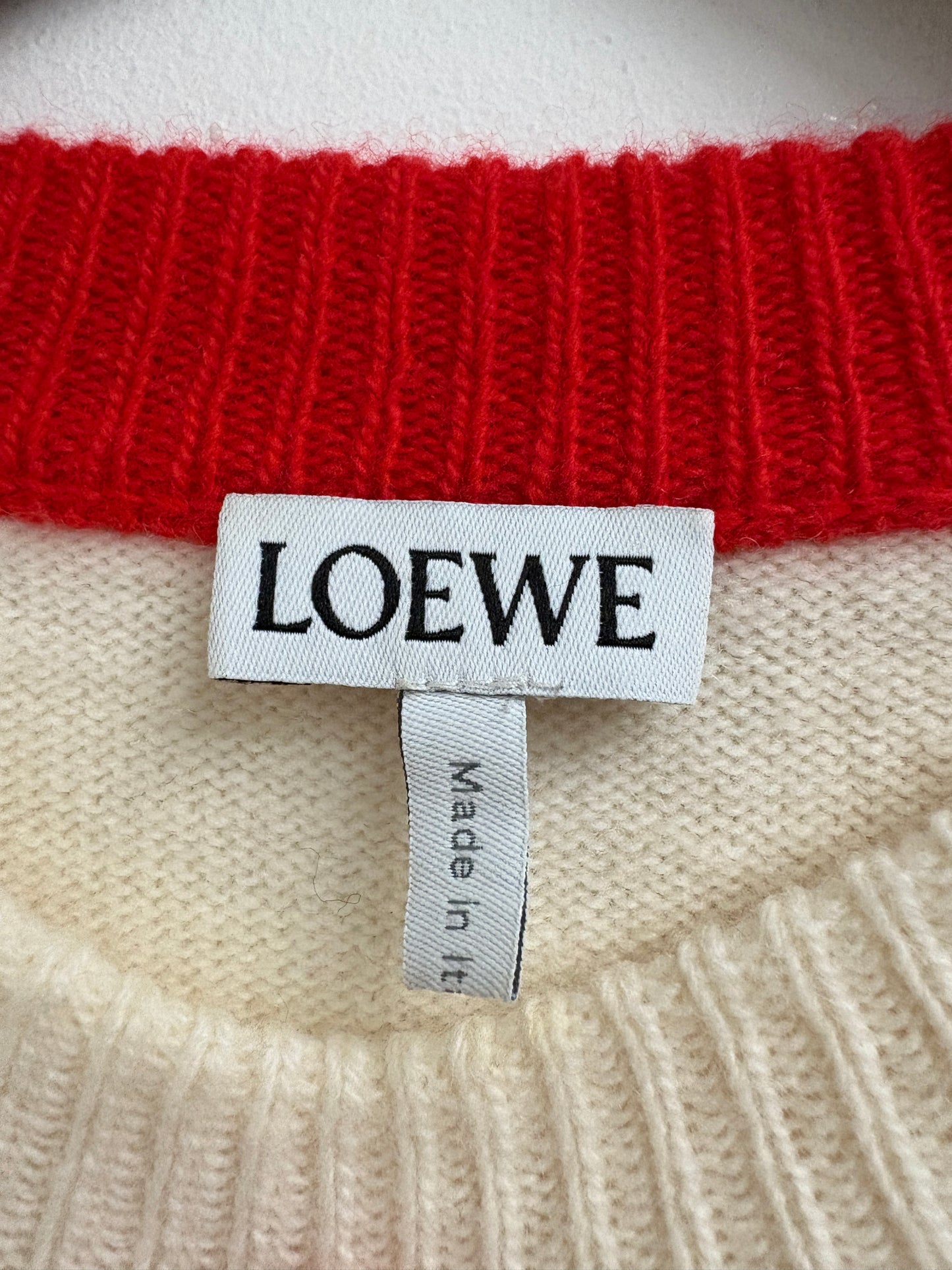 Loewe Cream Logo Cropped Sweater