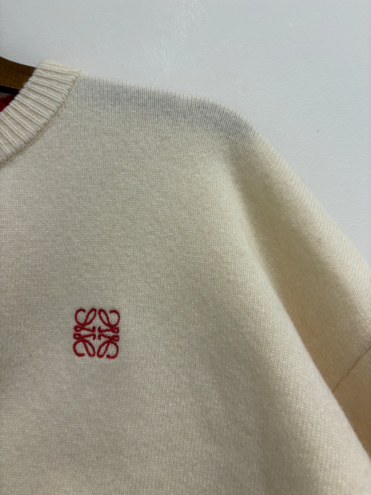 Loewe Cream Logo Cropped Sweater