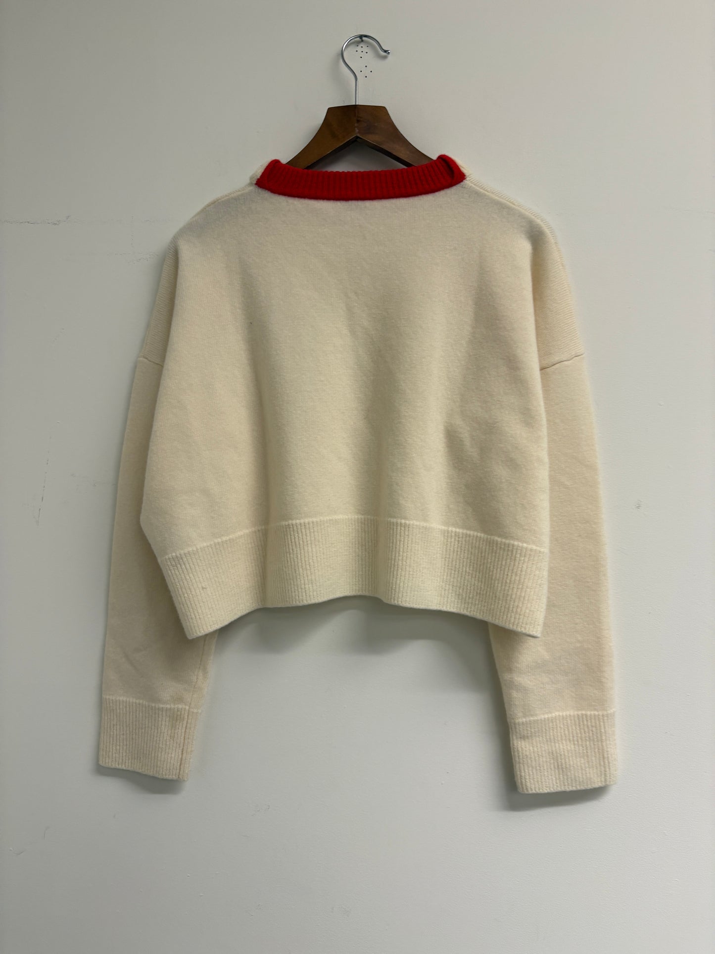 Loewe Cream Logo Cropped Sweater