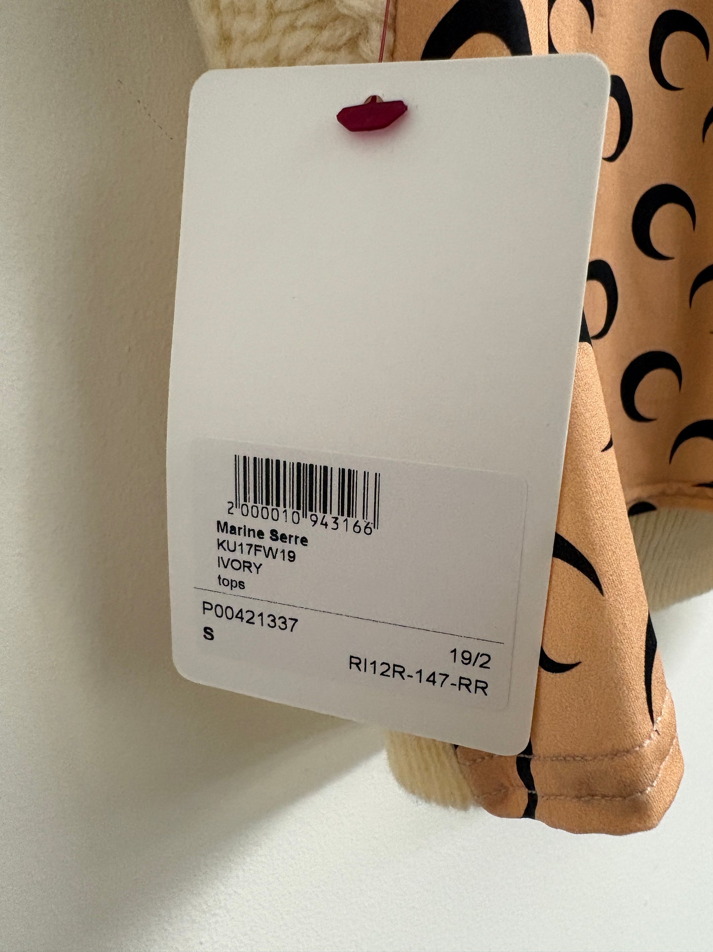 Marine Serre Cream Moon Print Cable Knit Vest