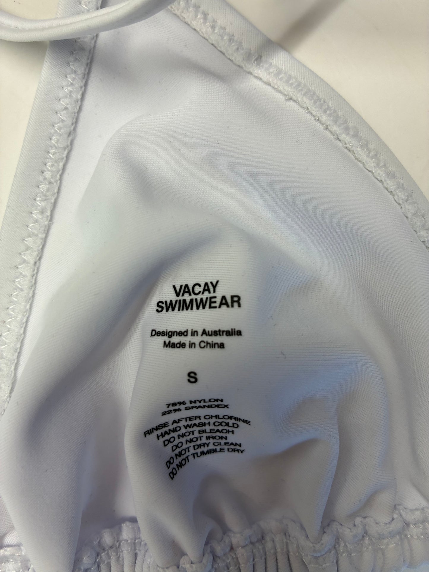 Vacay Swimwear White Triangle Bikini