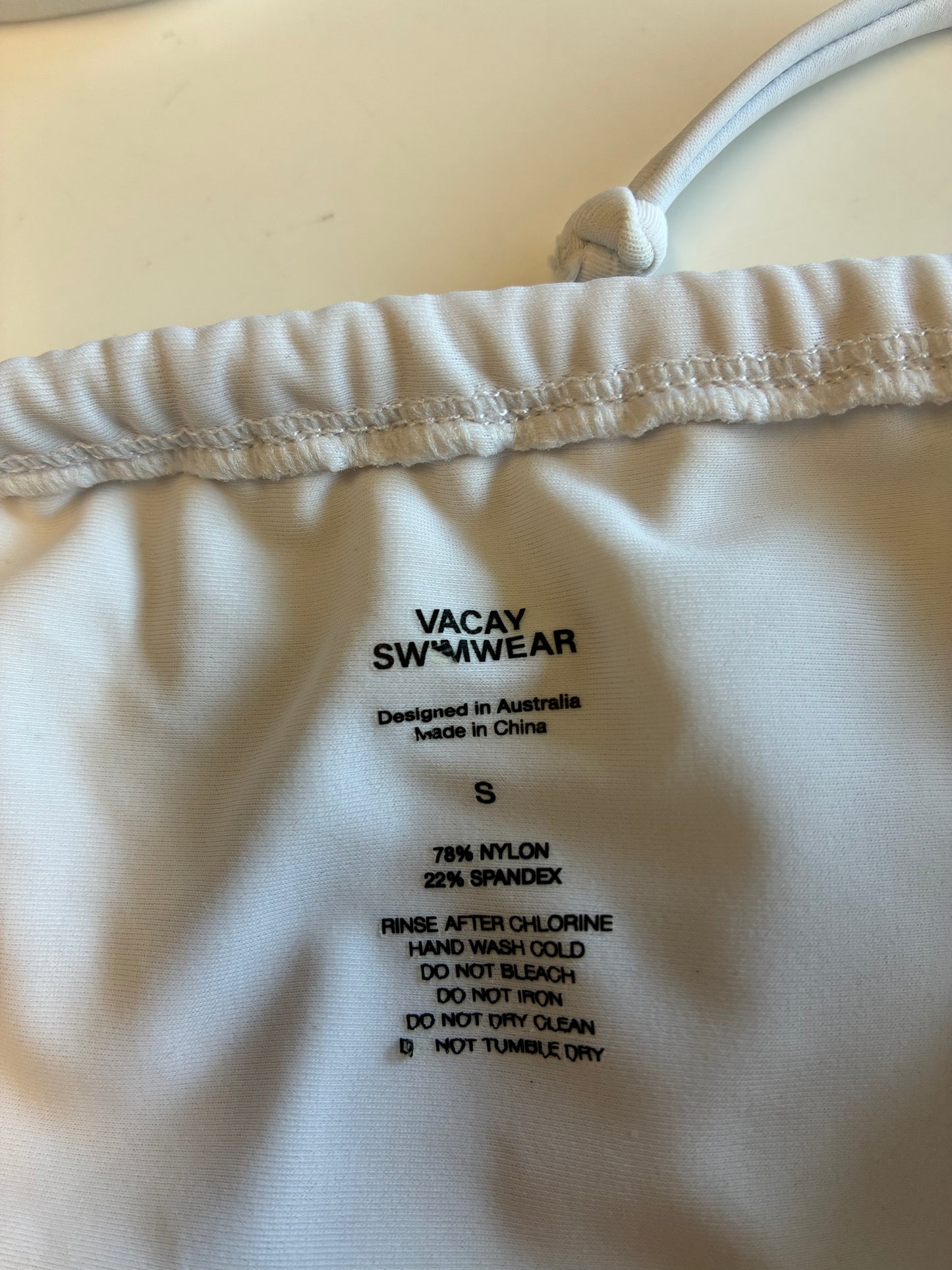 Vacay Swimwear White Triangle Bikini