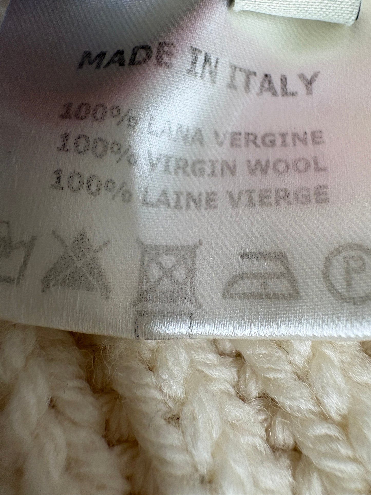 Fendi Ivory Cable Knit Wool Poncho