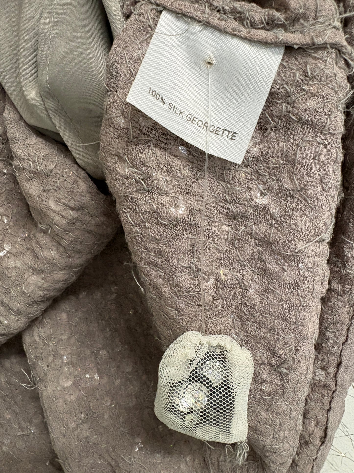 Ashish Silver Sequin Silk Mini Dress