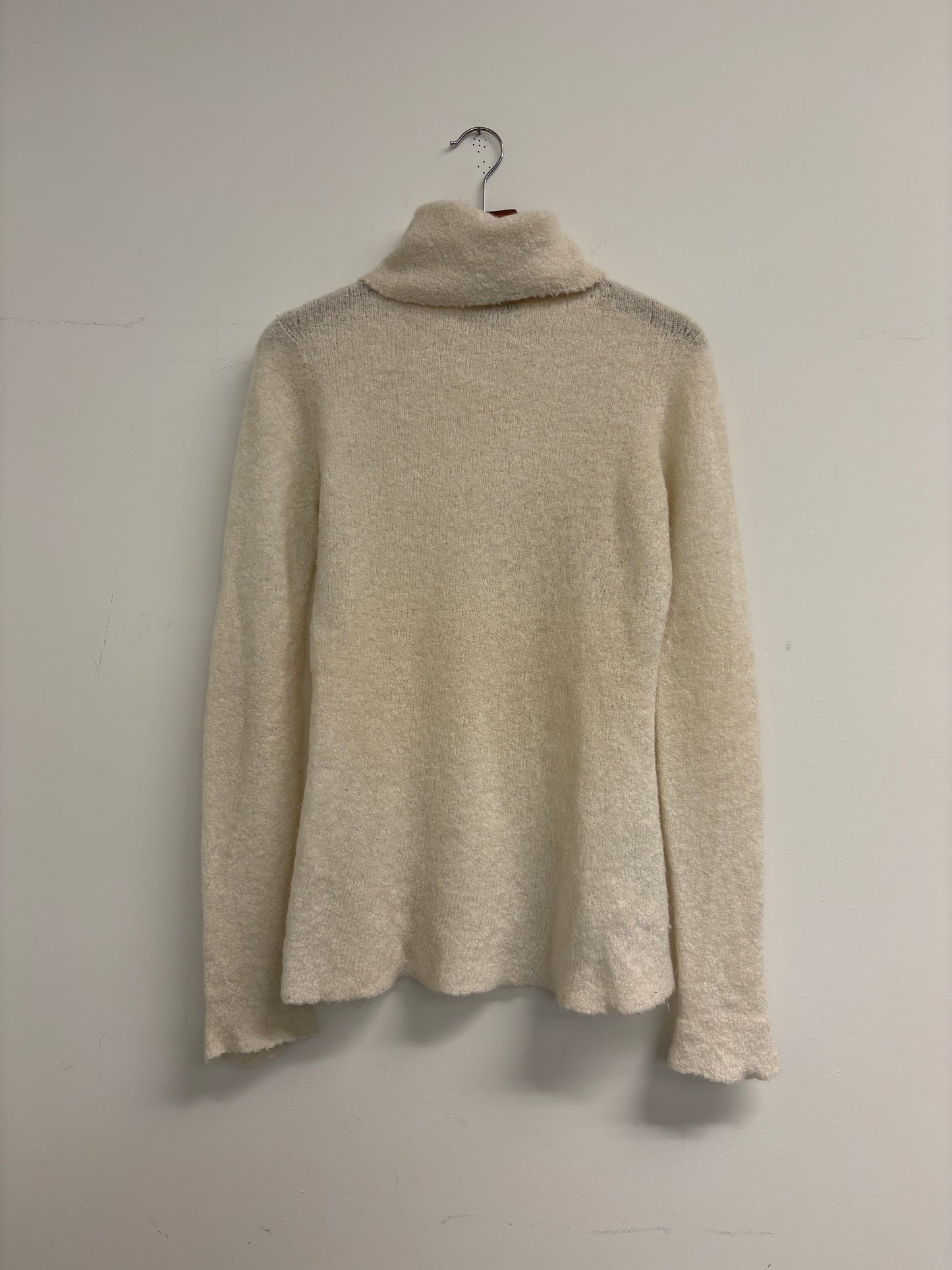 The Row Cream Cashmere/Silk Blend Knit Rollneck