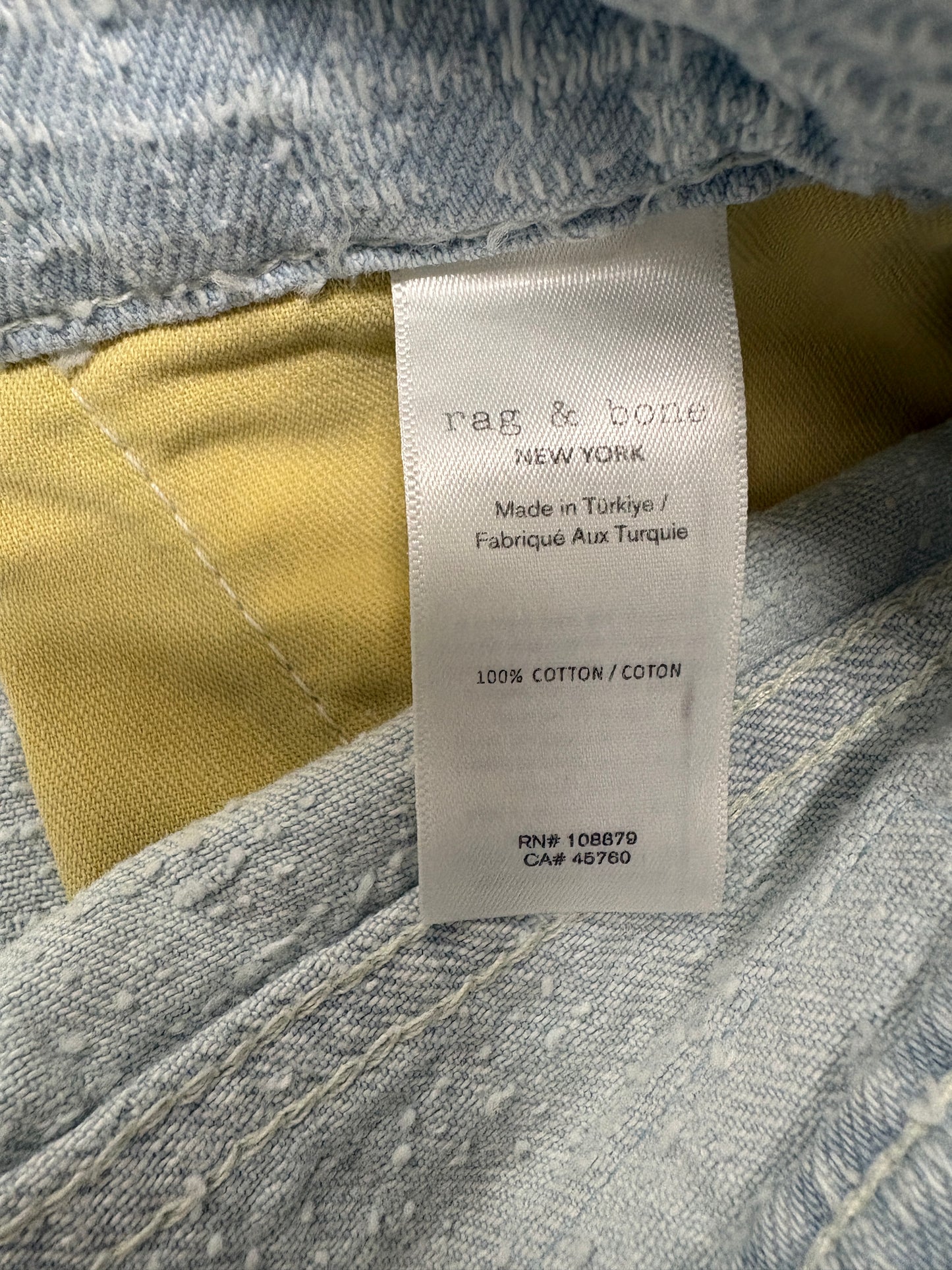 Rag&Bone Sky Blue Tweed Sofie Tailored Jeans
