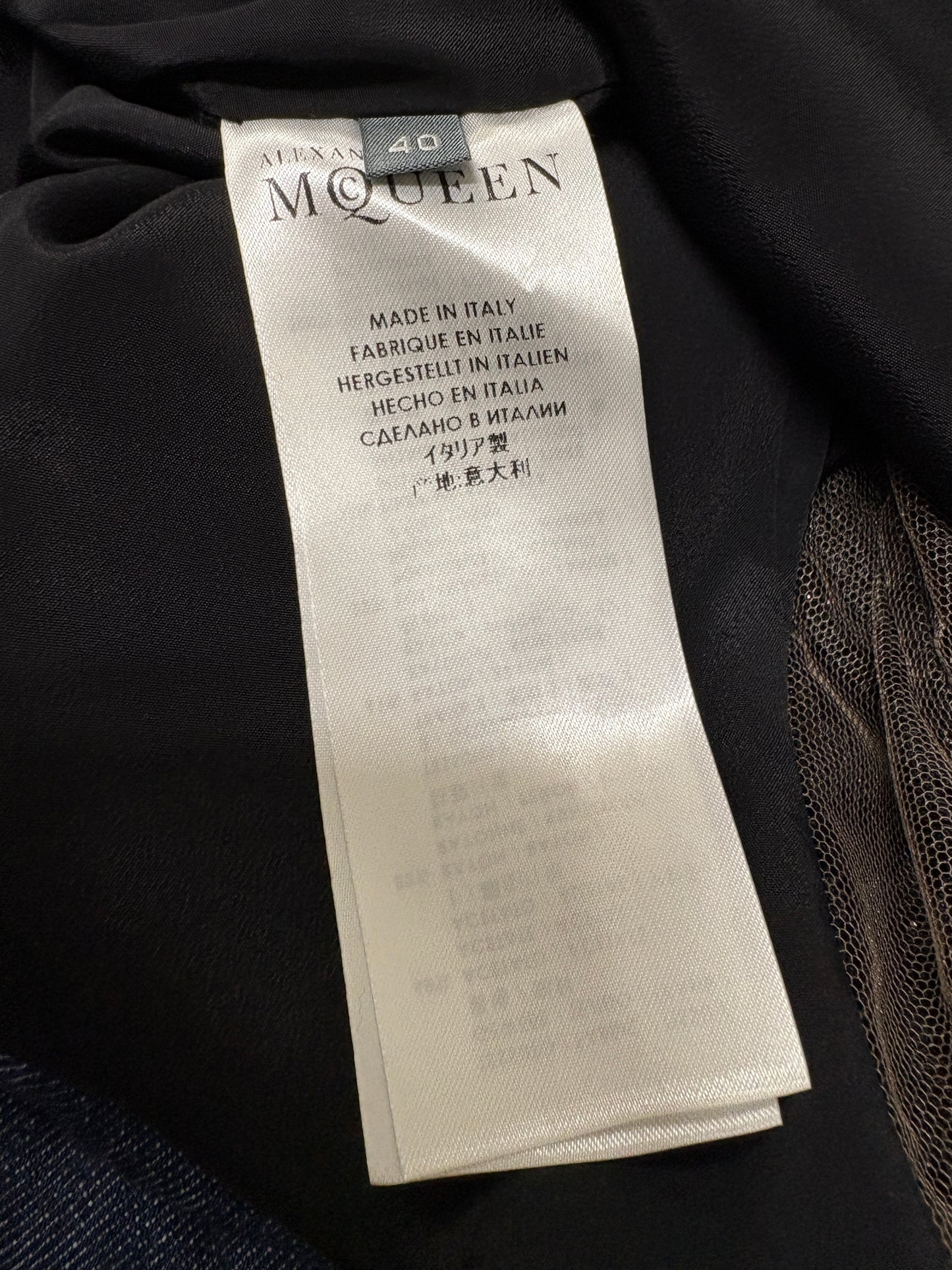 Alexander McQueen Black Jumpsuit With Lace Insert