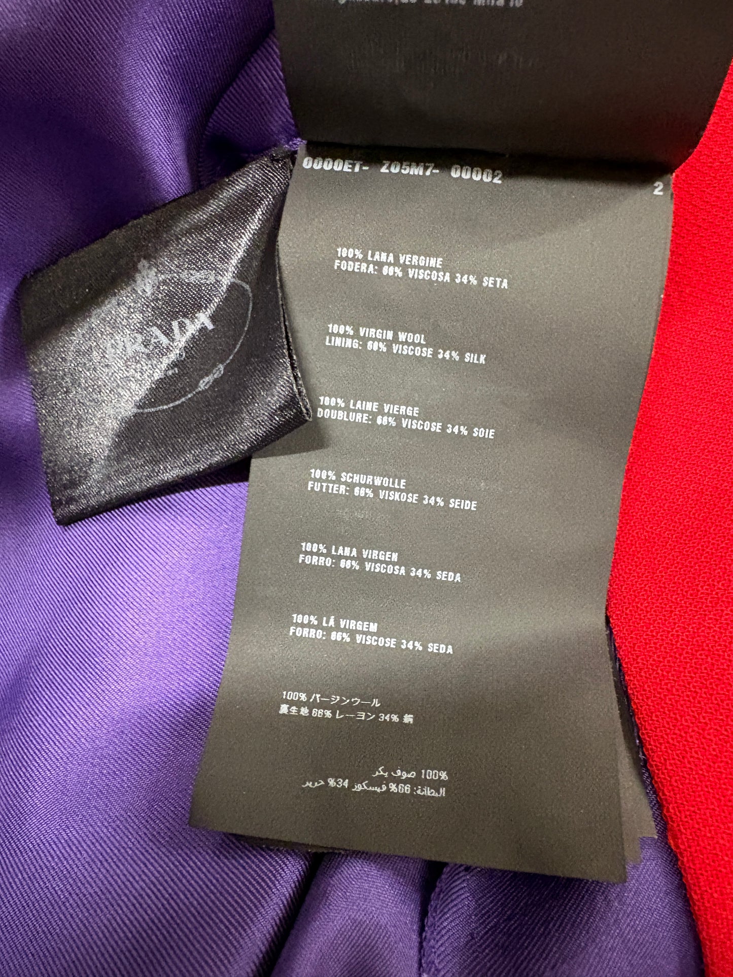 Prada Red Shift Dress Wiith Gold Buttons