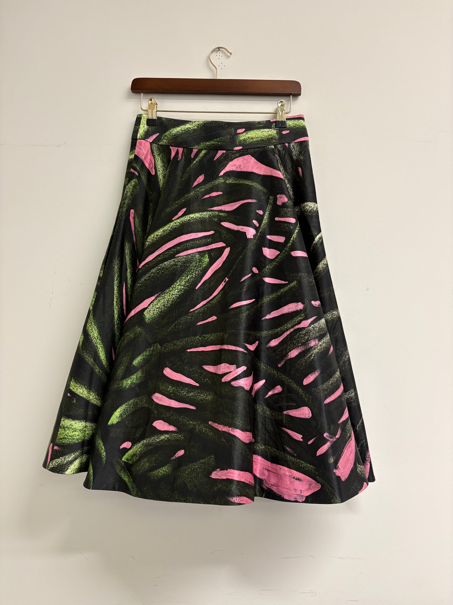 Paule Ka Pink And Green Print Midi skirt