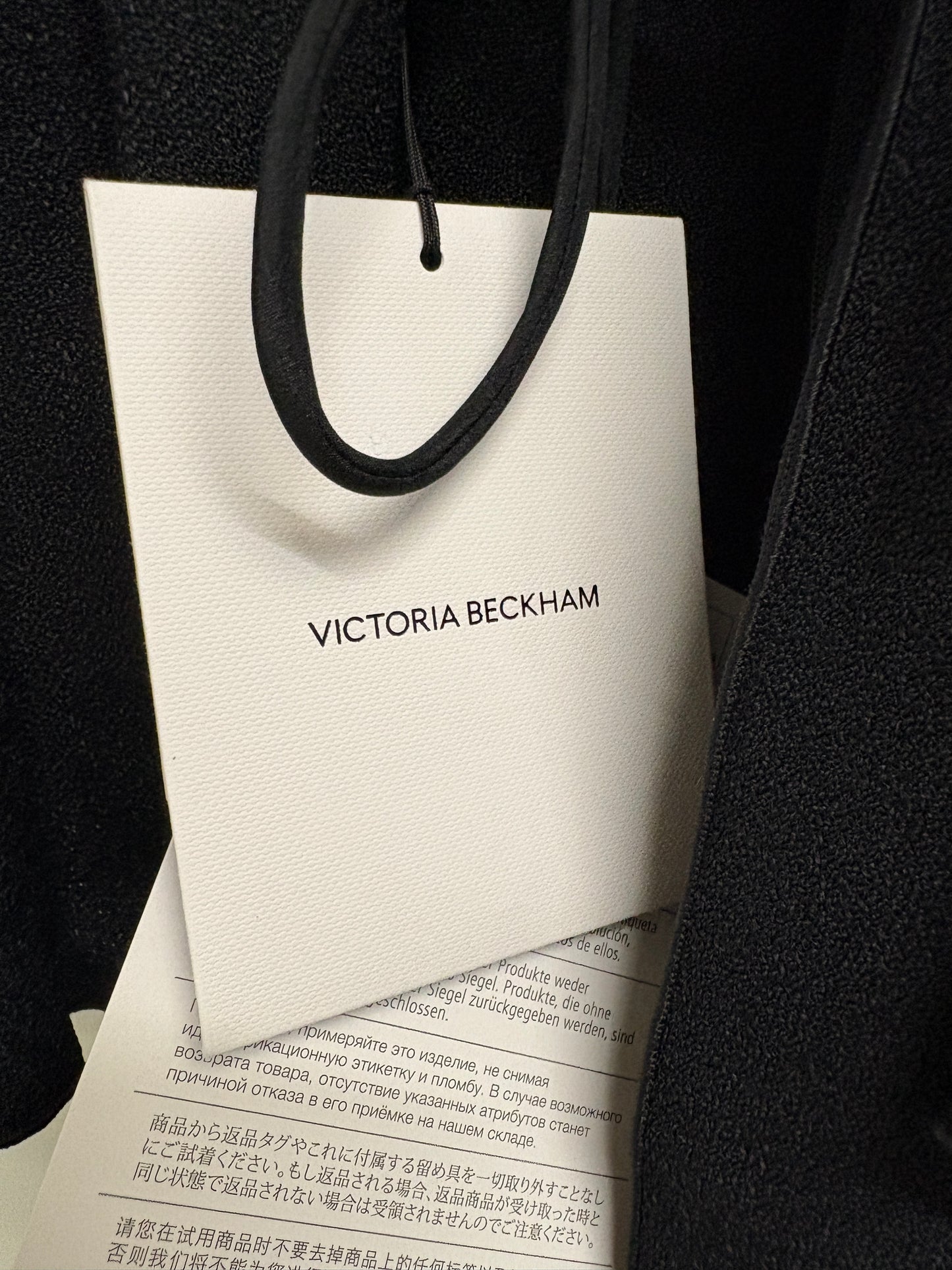 Victoria Beckham Black Lace Up Back Drape Top Summer Sable