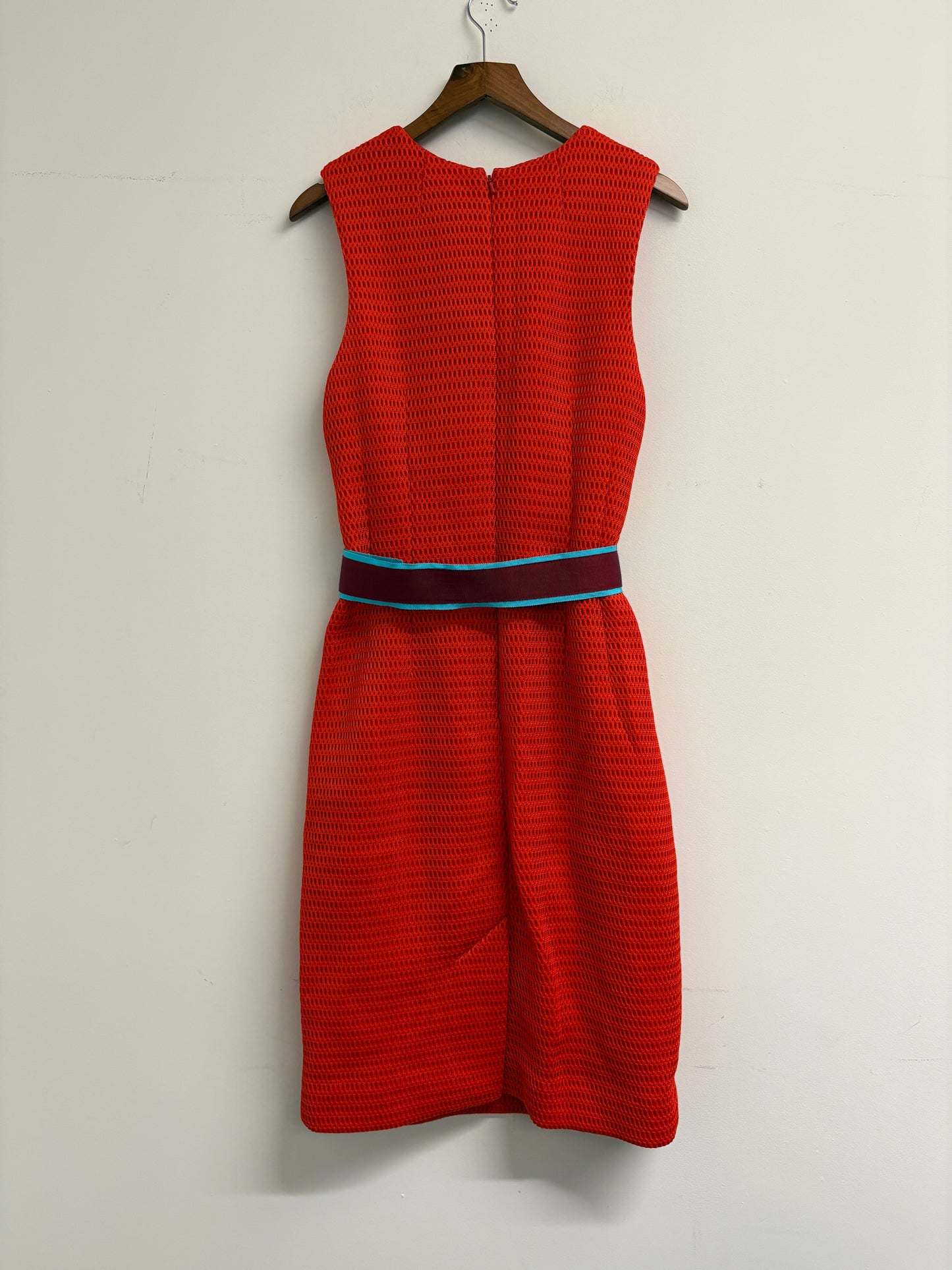 Jonathan Saunders Orange Textured Dress With Belt