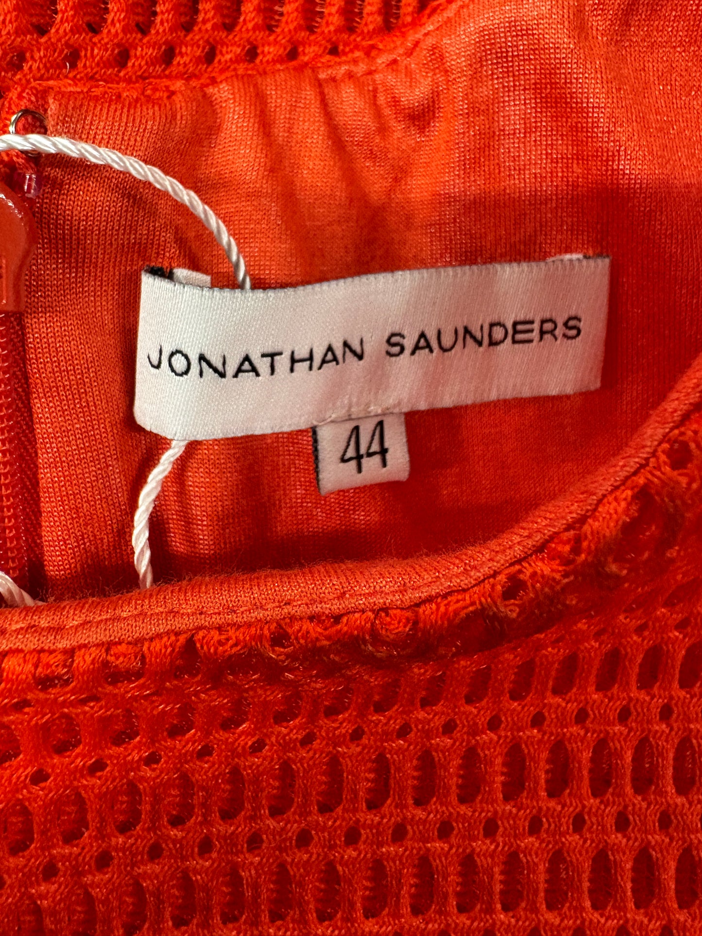 Jonathan Saunders Orange Textured Dress With Belt