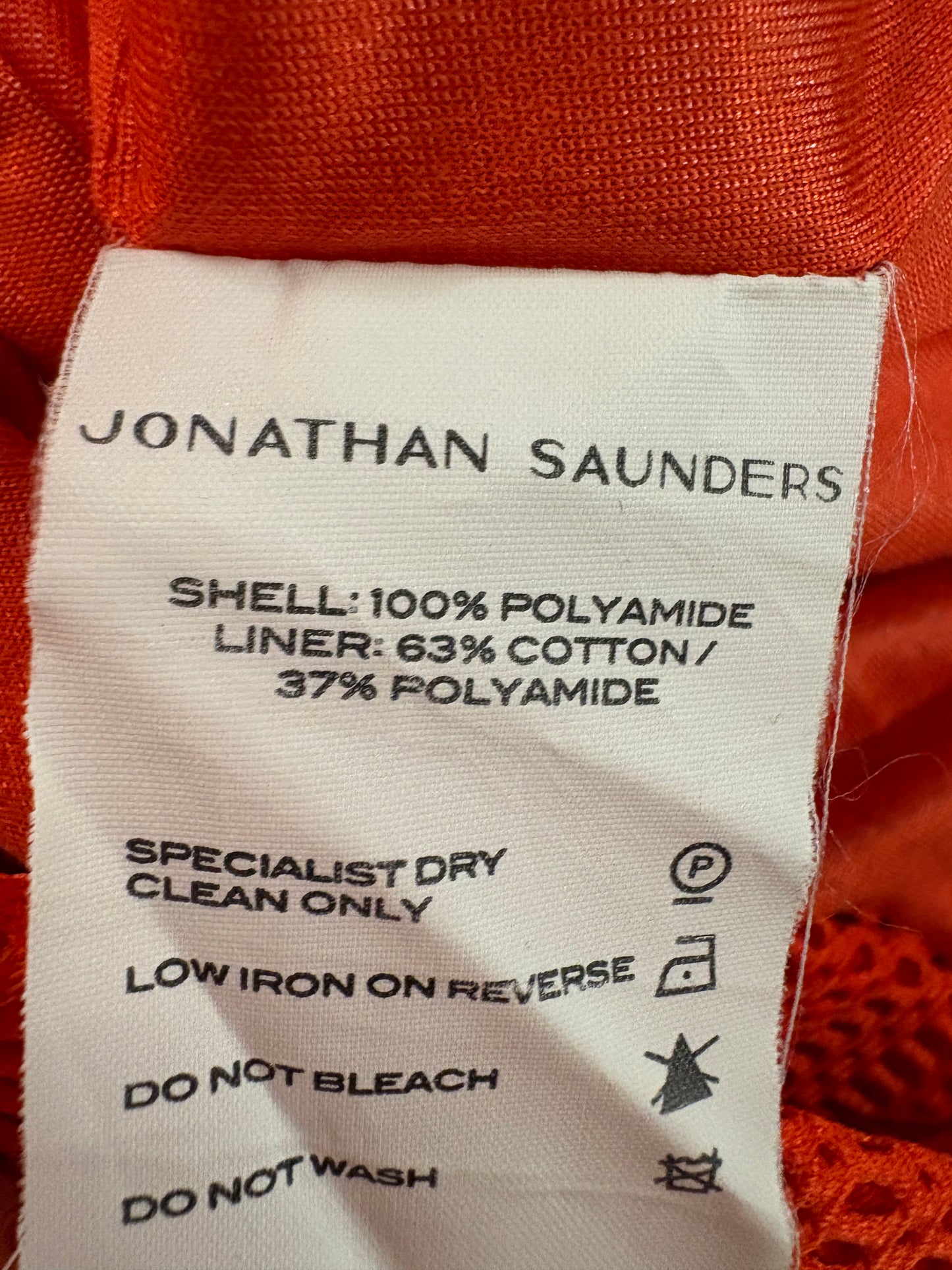 Jonathan Saunders Orange Textured Dress With Belt