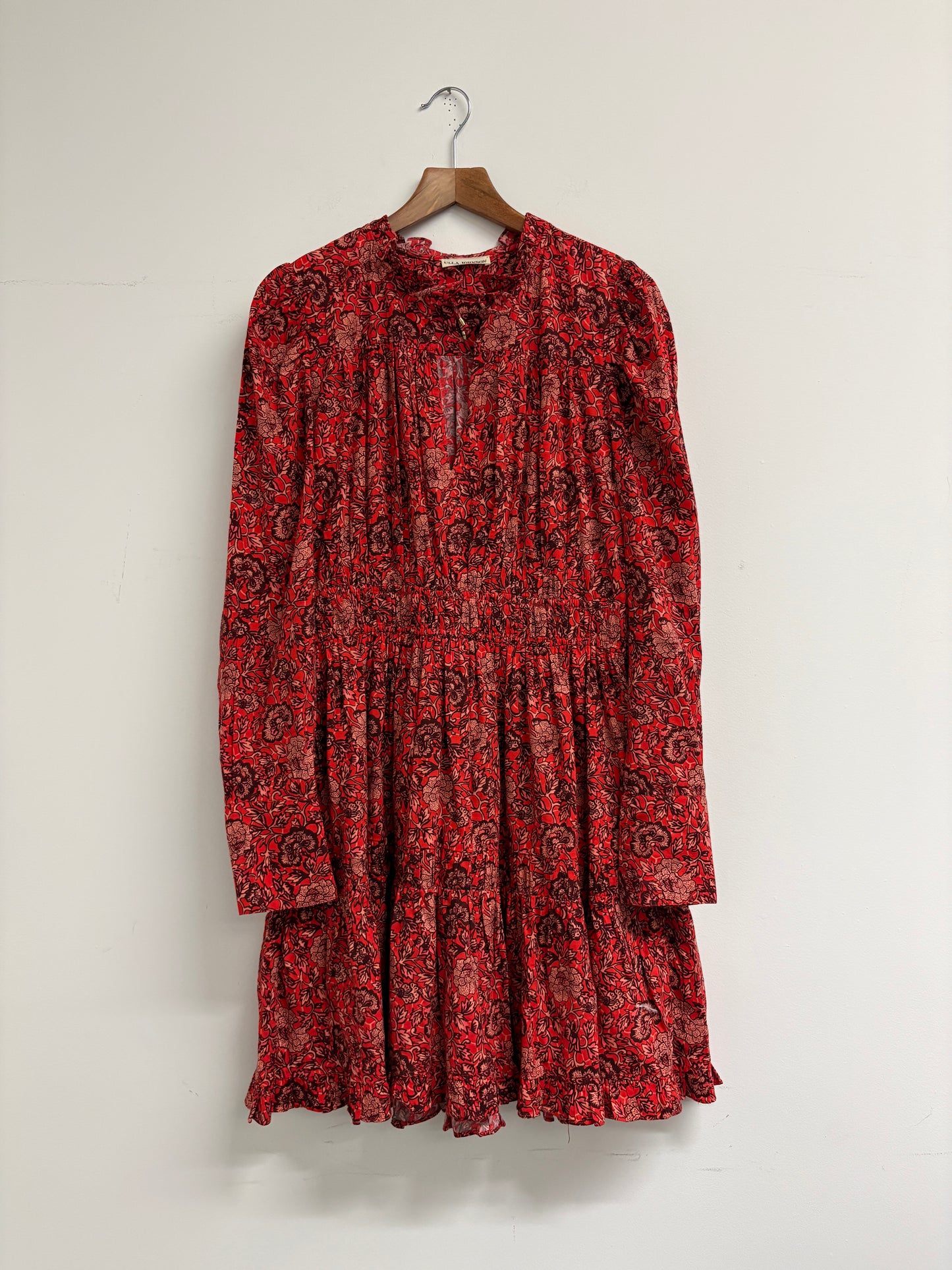 Ulla Johnson Liv Red Floral Tiered Dress