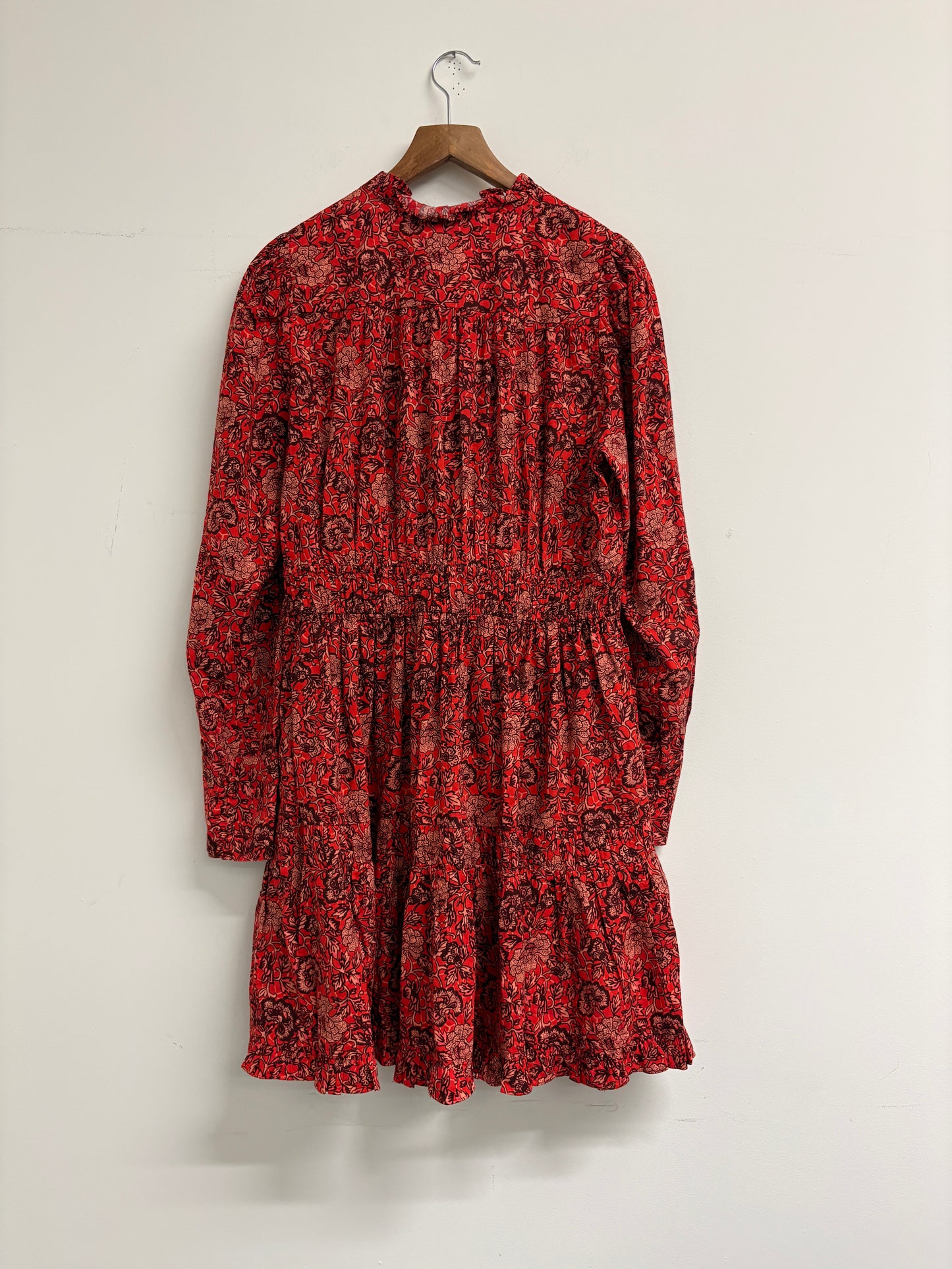 Ulla Johnson Liv Red Floral Tiered Dress