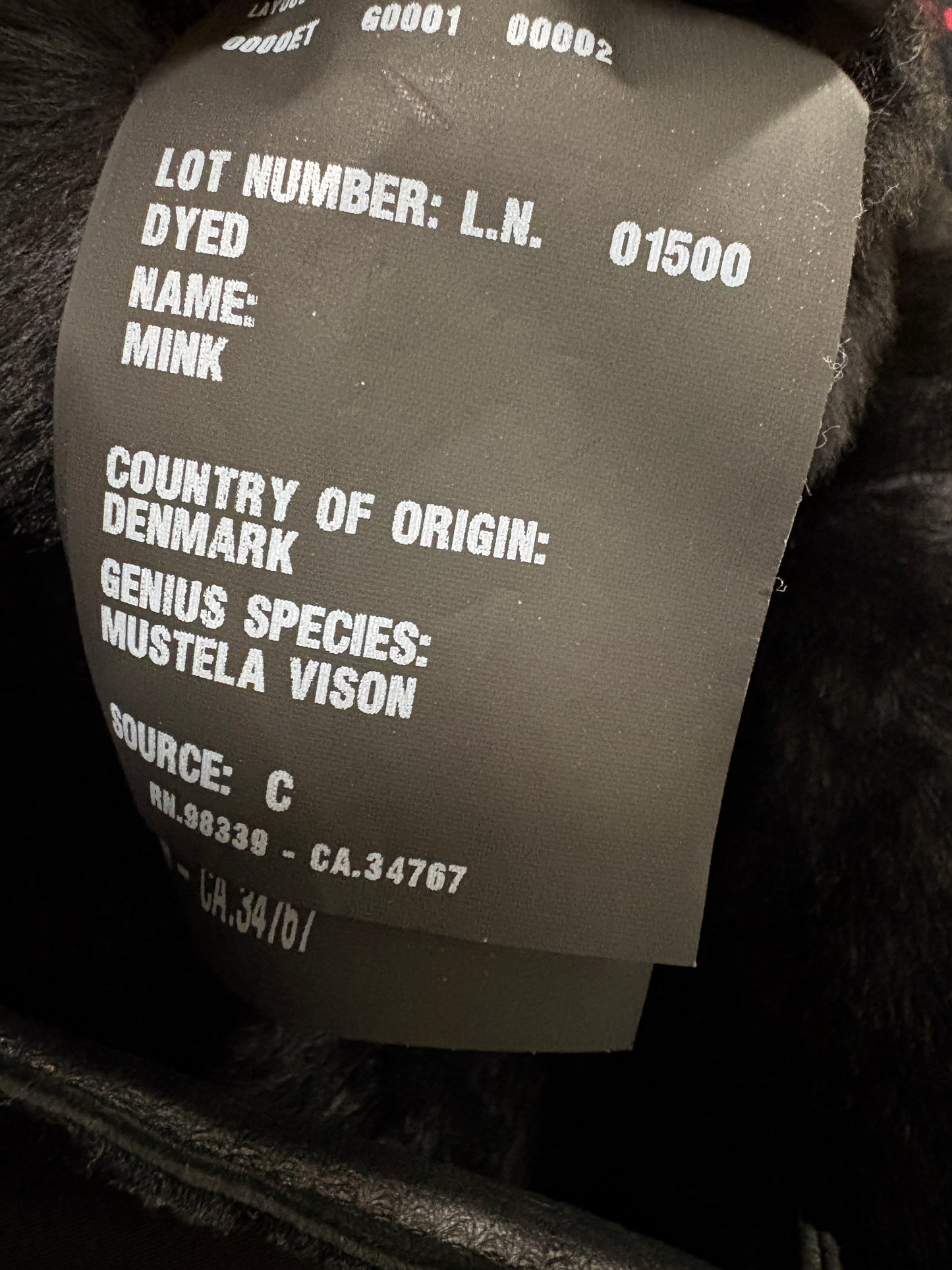 Prada Black Sheepskin Coat With Mink Collar