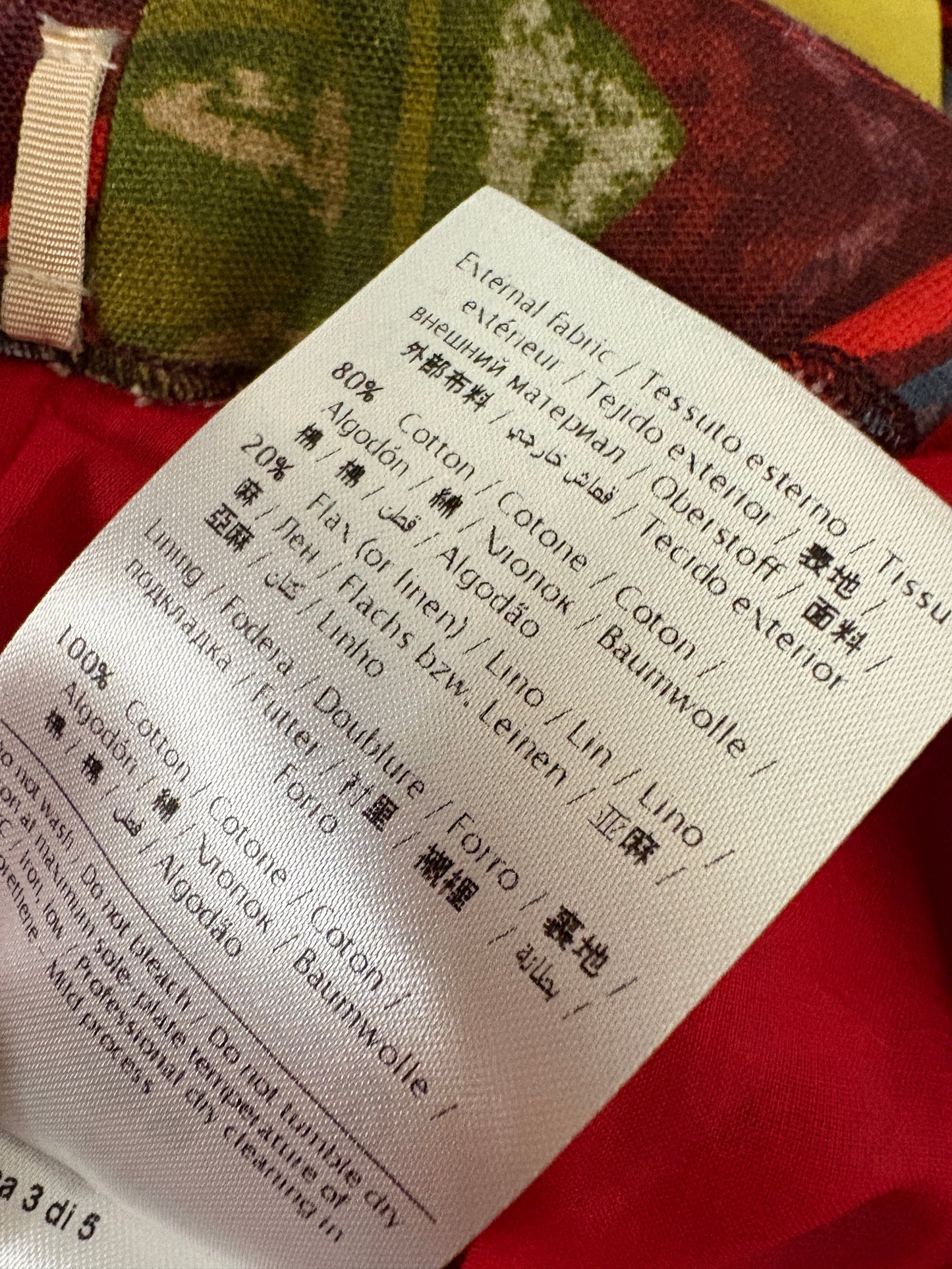 Valentino Red Cuban Flower Print Pleated Mini Dress