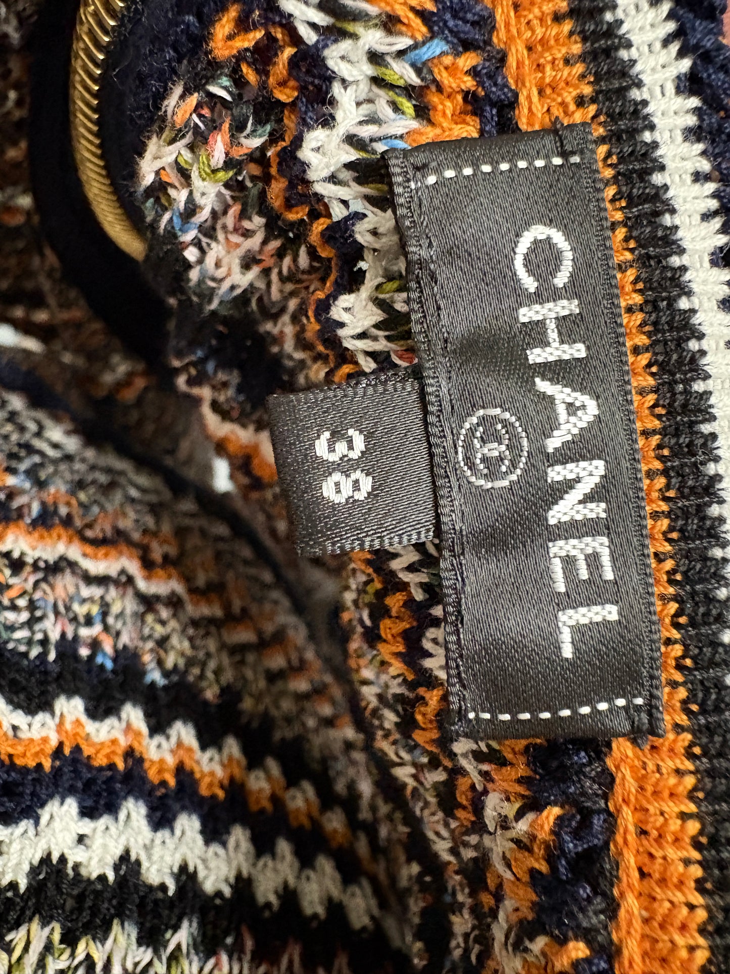 Chanel Navy and Orange Knit Top
