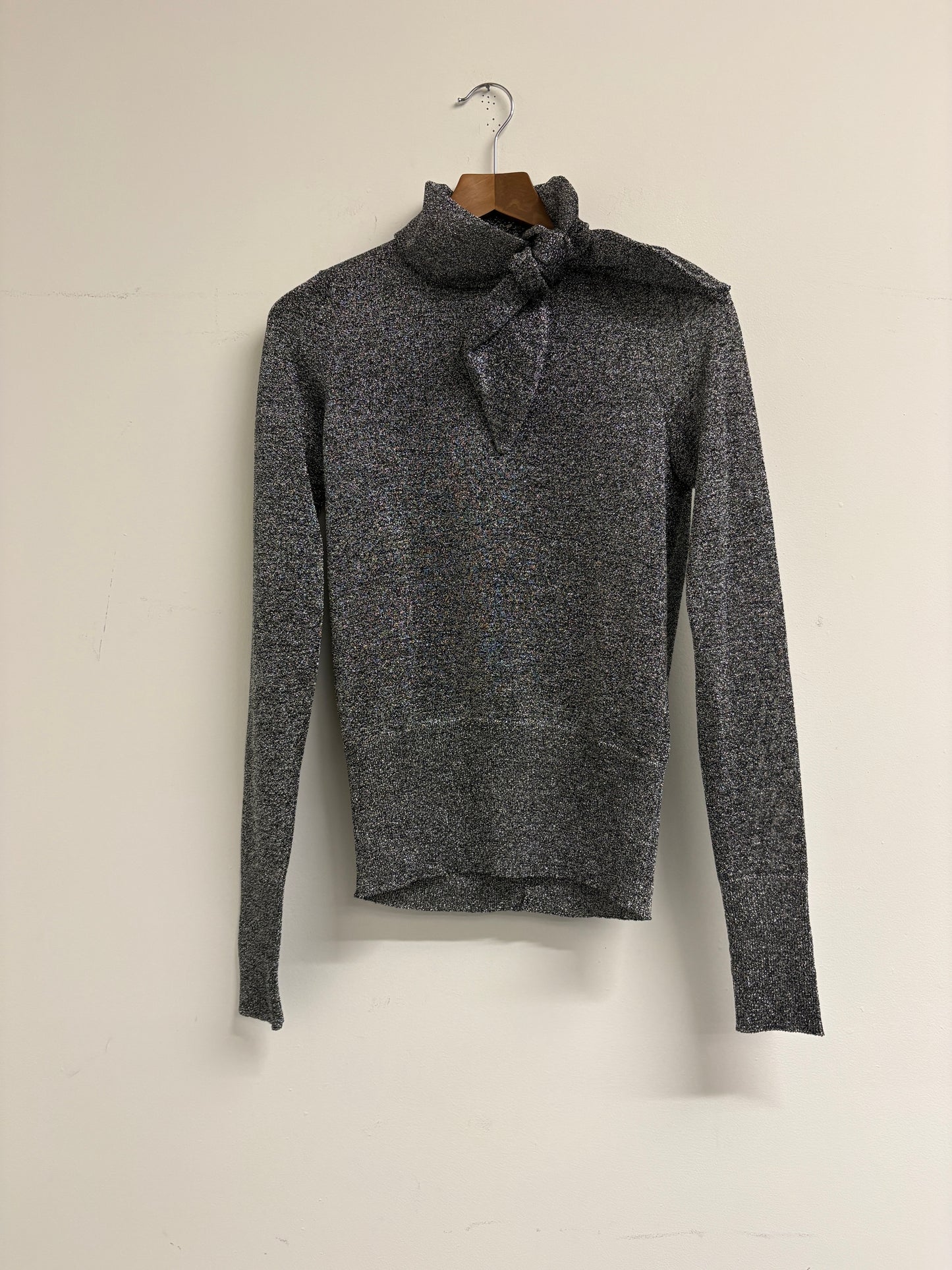 Isabel Marant Silver Fine Knit Metallic Top