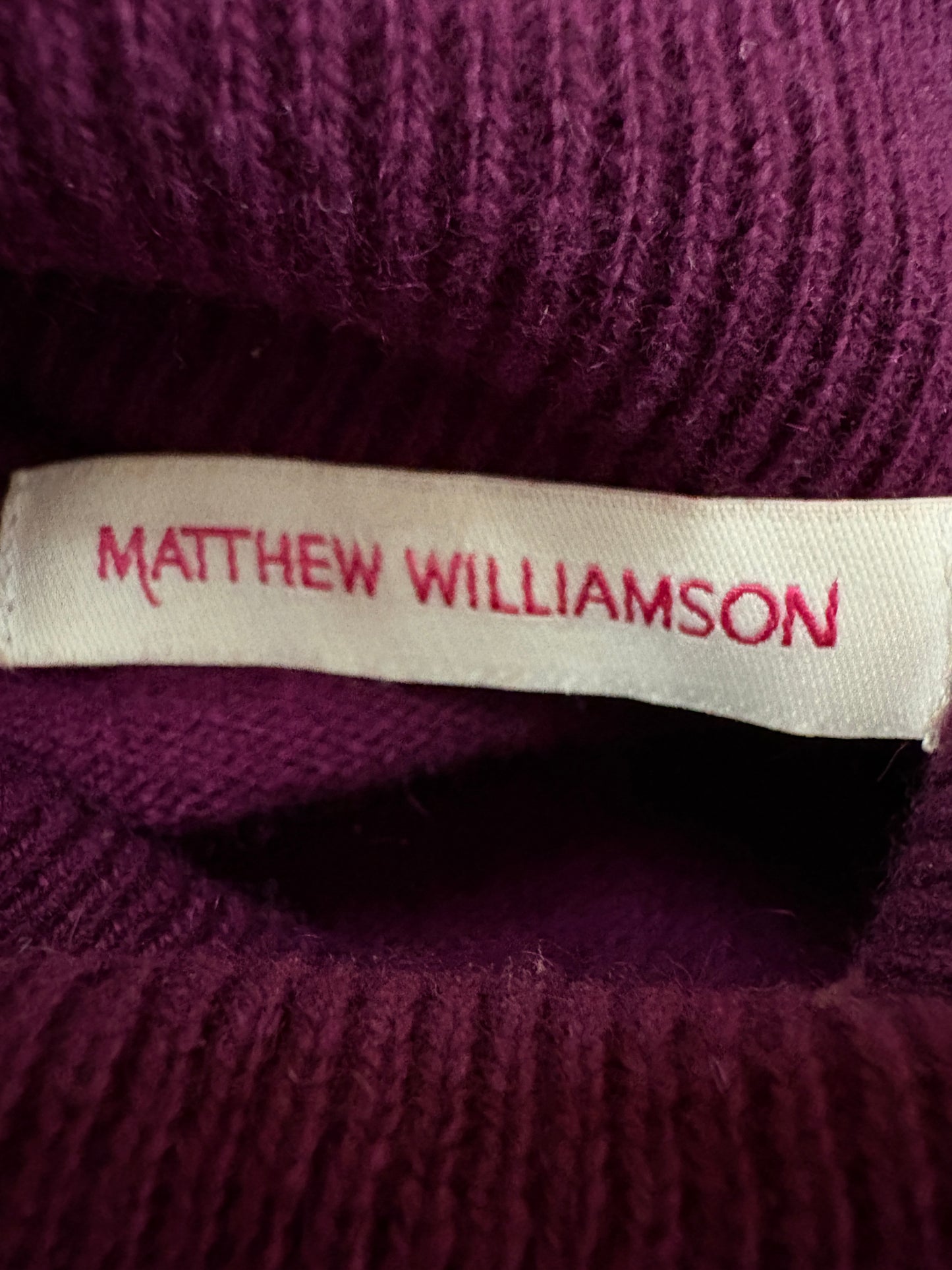 Matthew Williamson Dark Purple Turtleneck Embellished Sweater