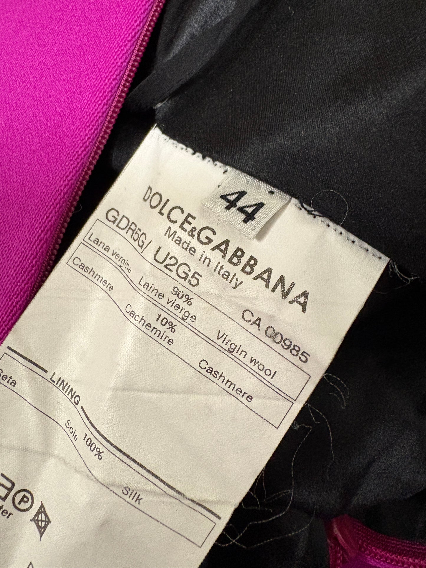 Dolce and Gabbana Pink Wool Cashmere Midi Pencil Dress