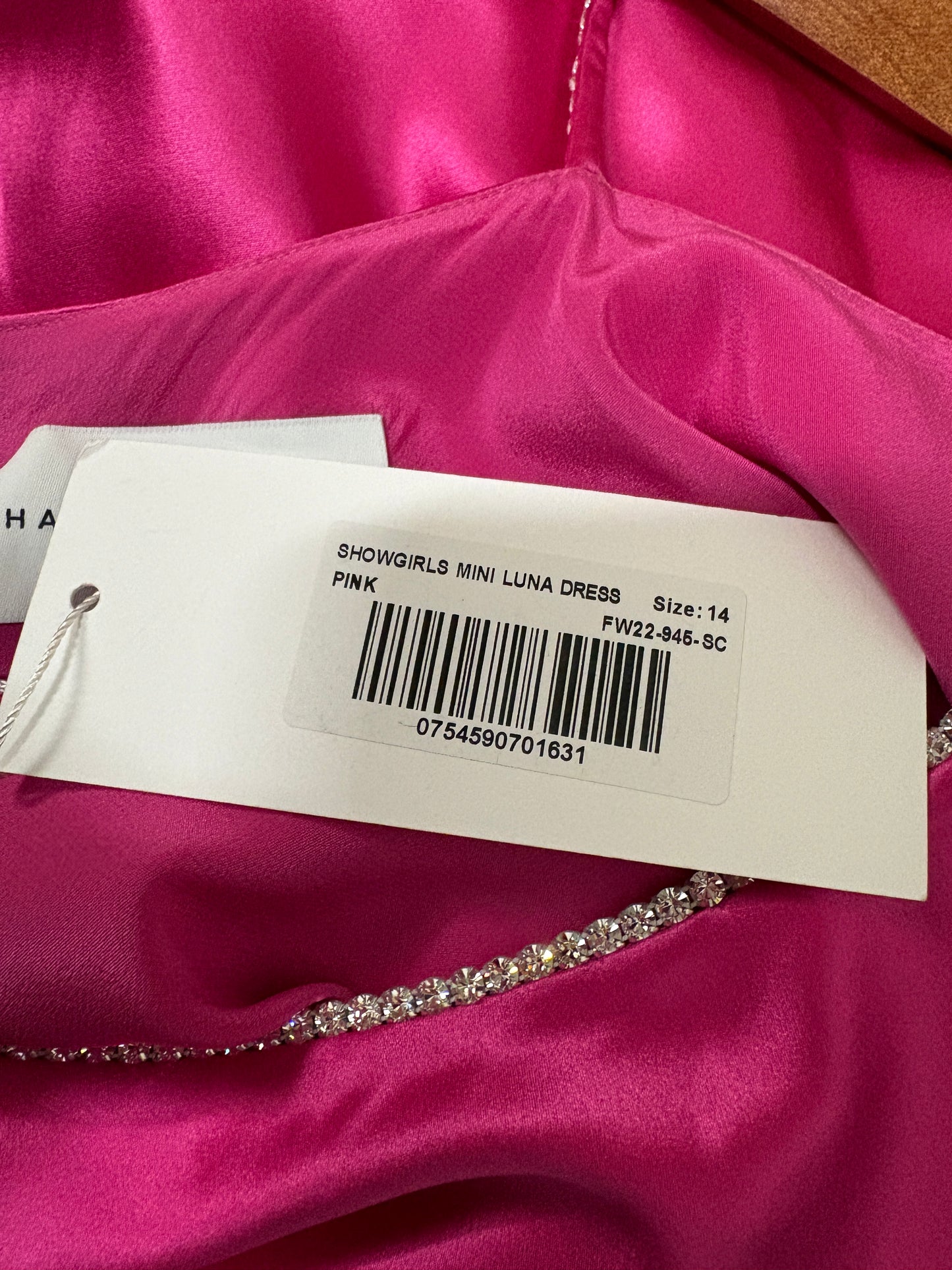 Michael Lo Sordo Luna Pink Silk Cut Out Crystal Embellished Dress