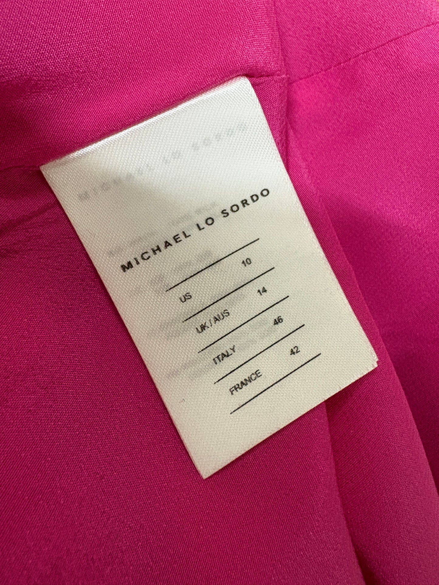 Michael Lo Sordo Luna Pink Silk Cut Out Crystal Embellished Dress