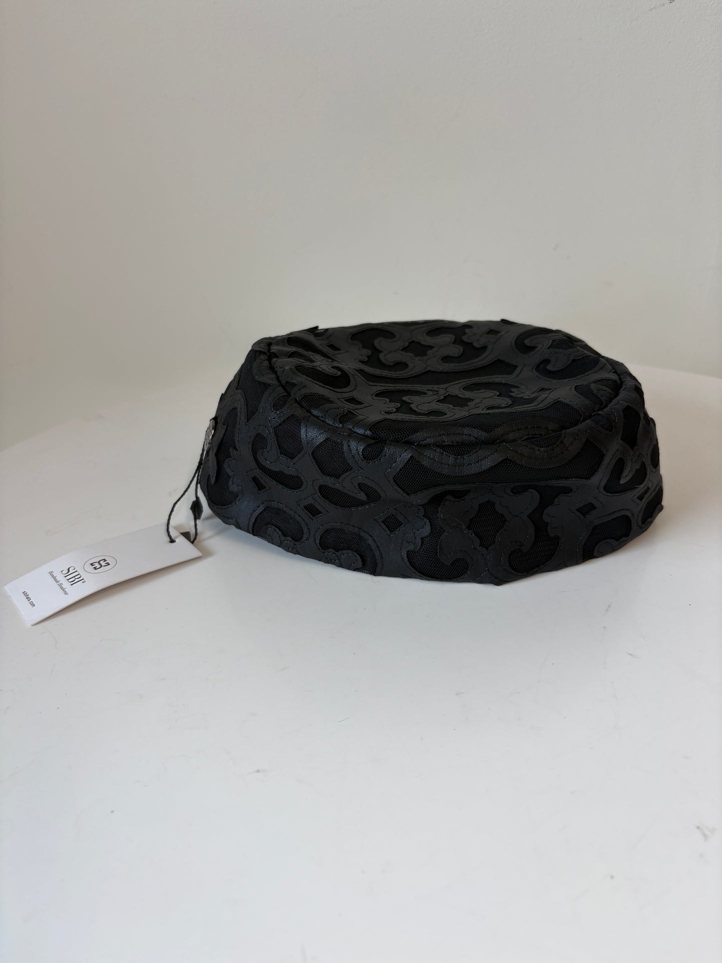 Sibi Sultan Black Hat With Leather Motif