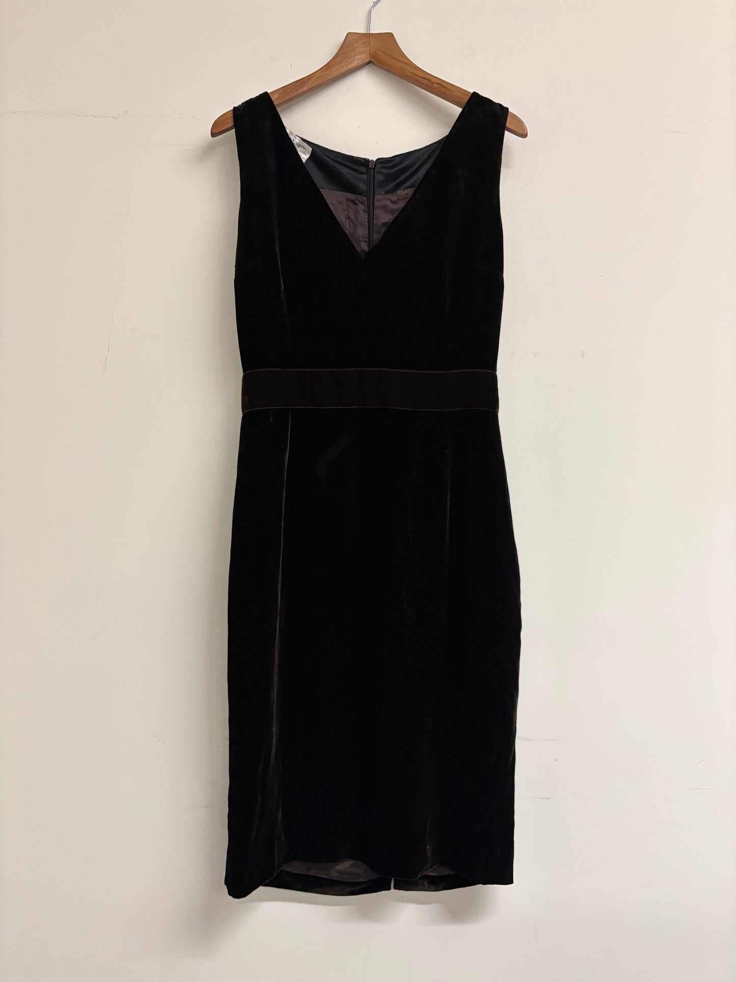 Dolce & Gabbana Brown Velvet Pencil Midi Dress