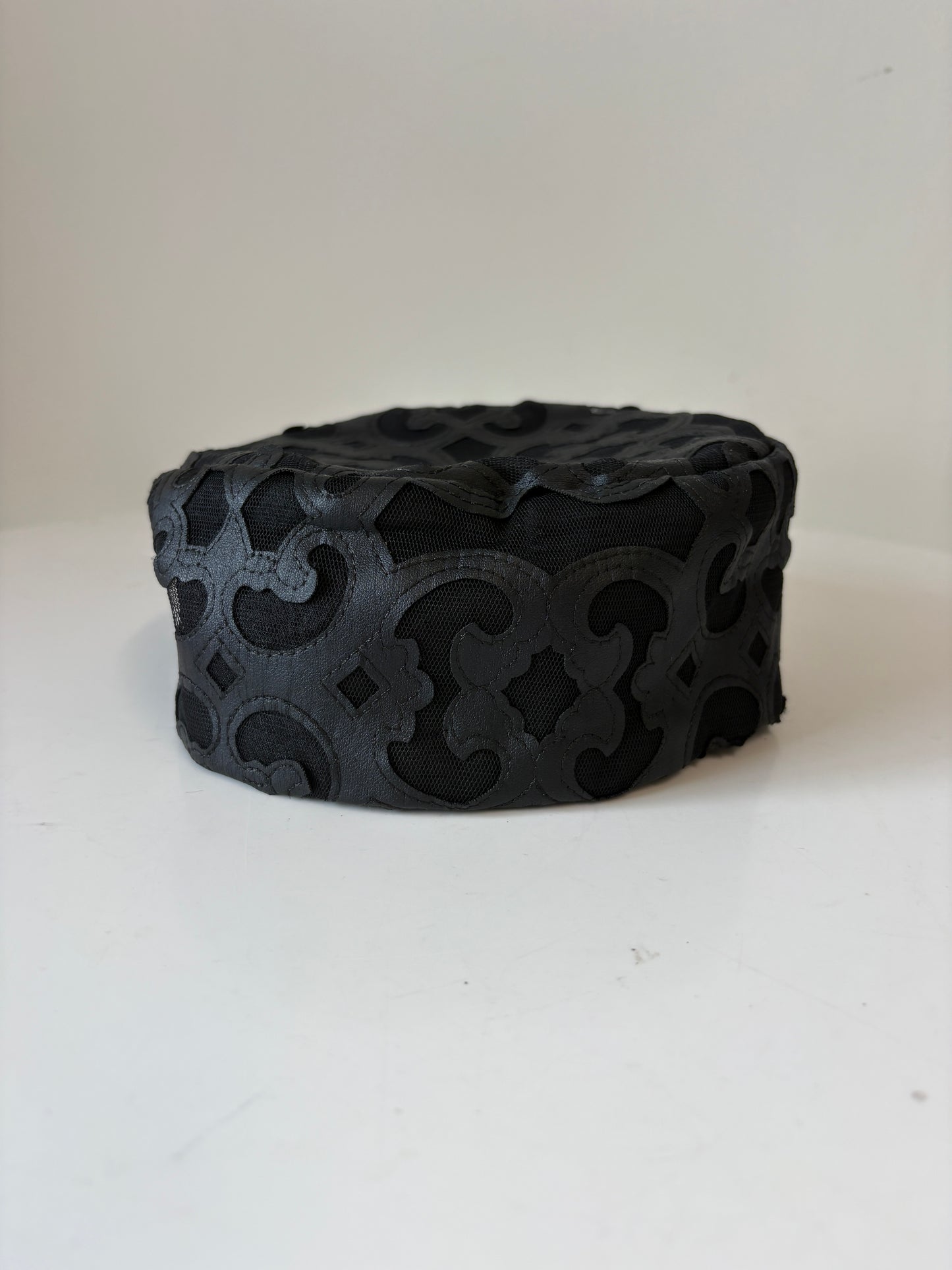 Sibi Sultan Black Hat With Leather Motif