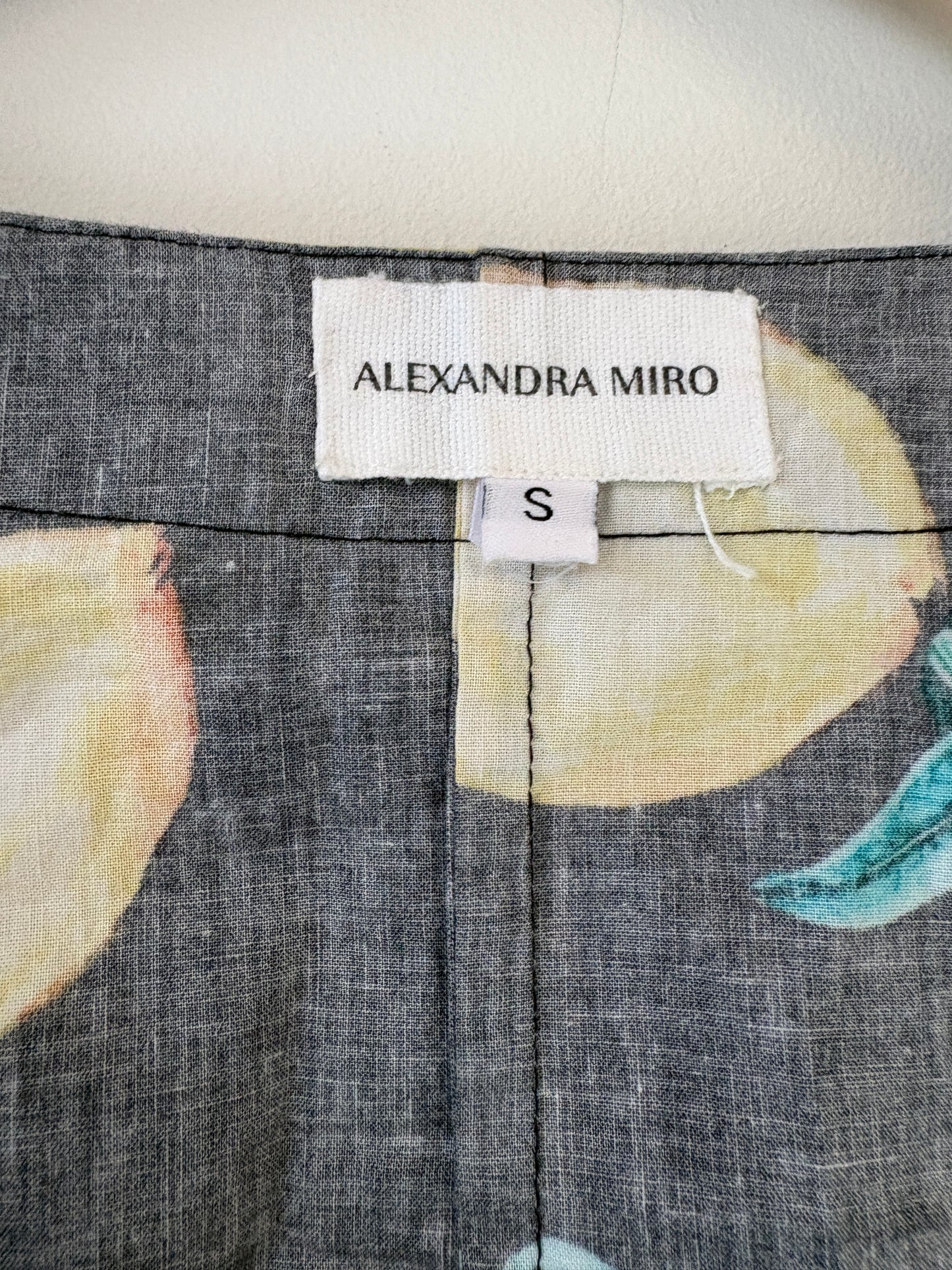Alexandra Miro Black Lemons Tie Front Top