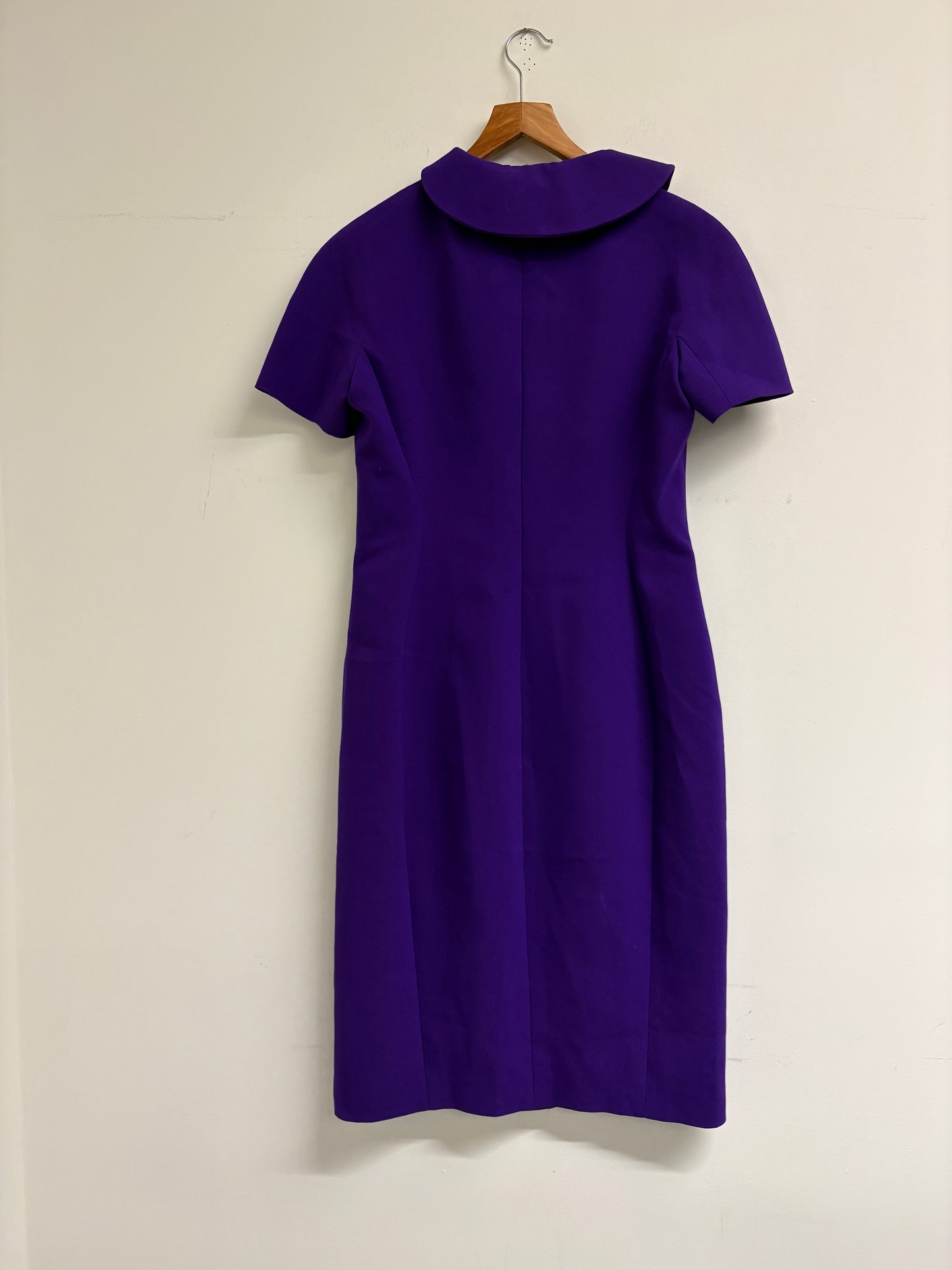 Jil Sander Purple Midi Dress With Asymmetric Collar