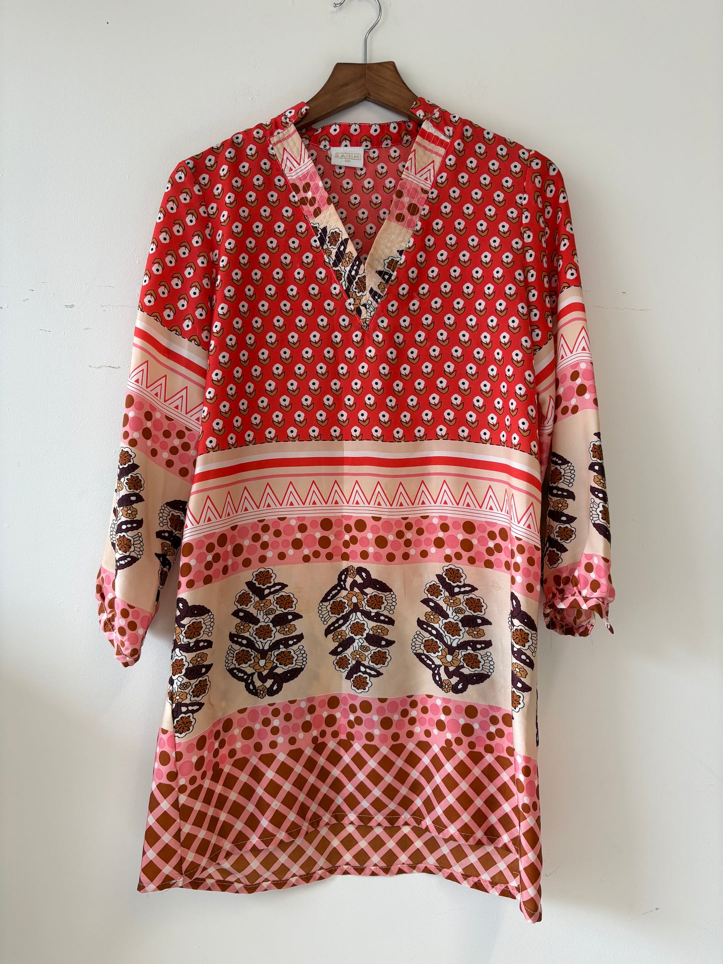Bahimi Pink Long Sleeve Cover Up