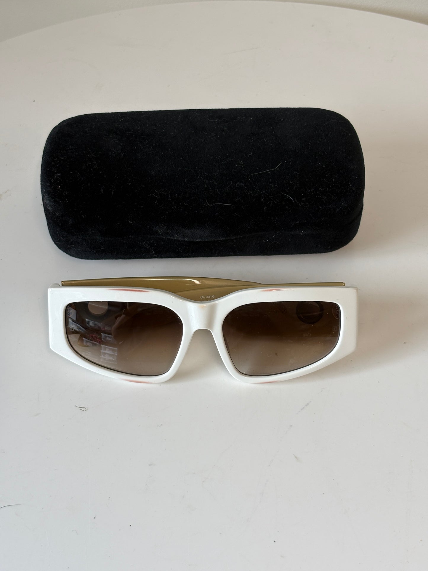 Linda Farrow White Senna Sunglasses