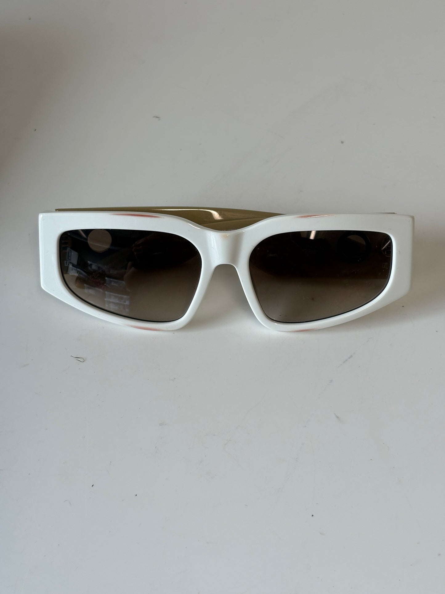 Linda Farrow White Senna Sunglasses