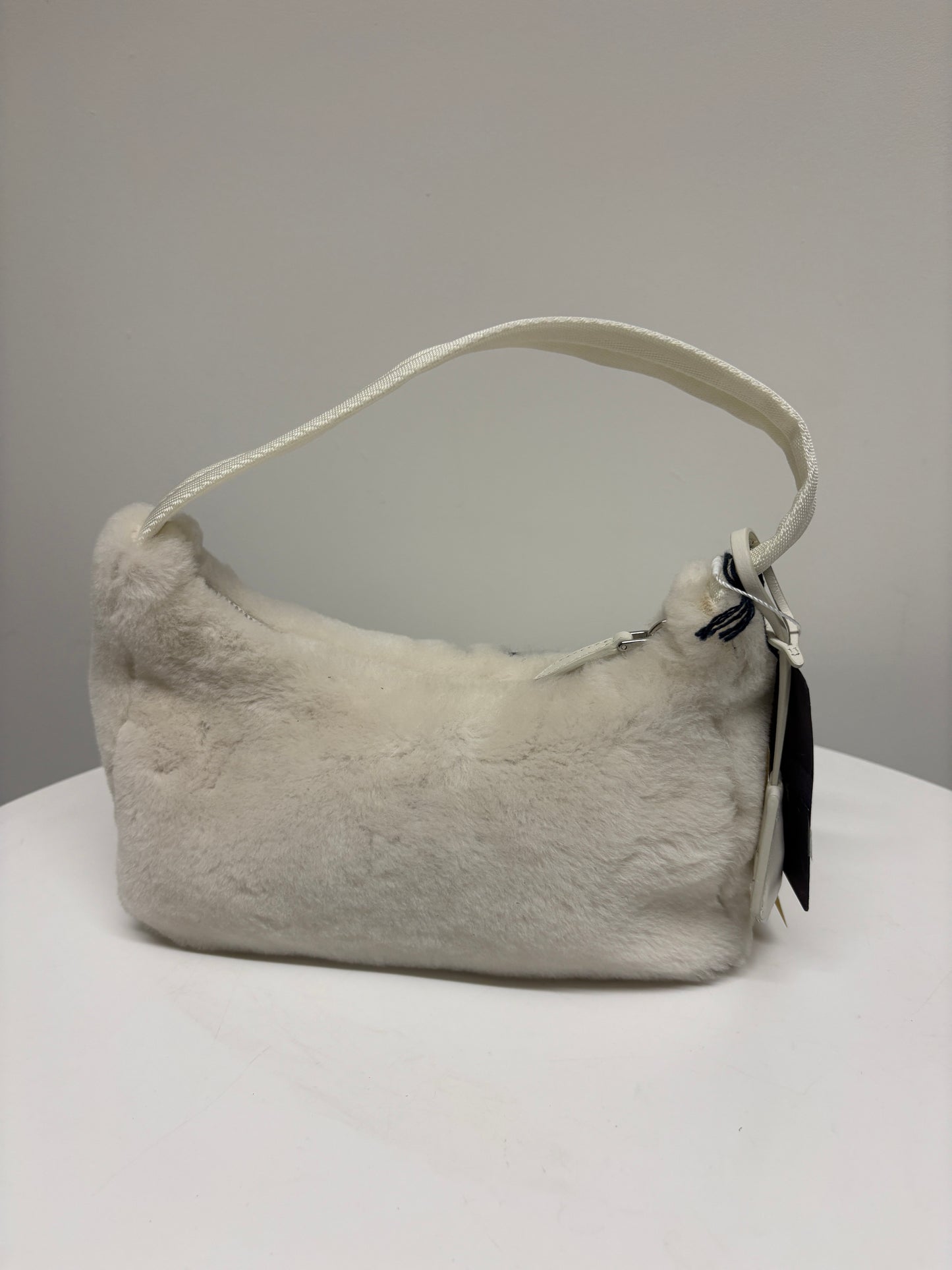 Prada Re-Edition 200 Cream Fur Bag