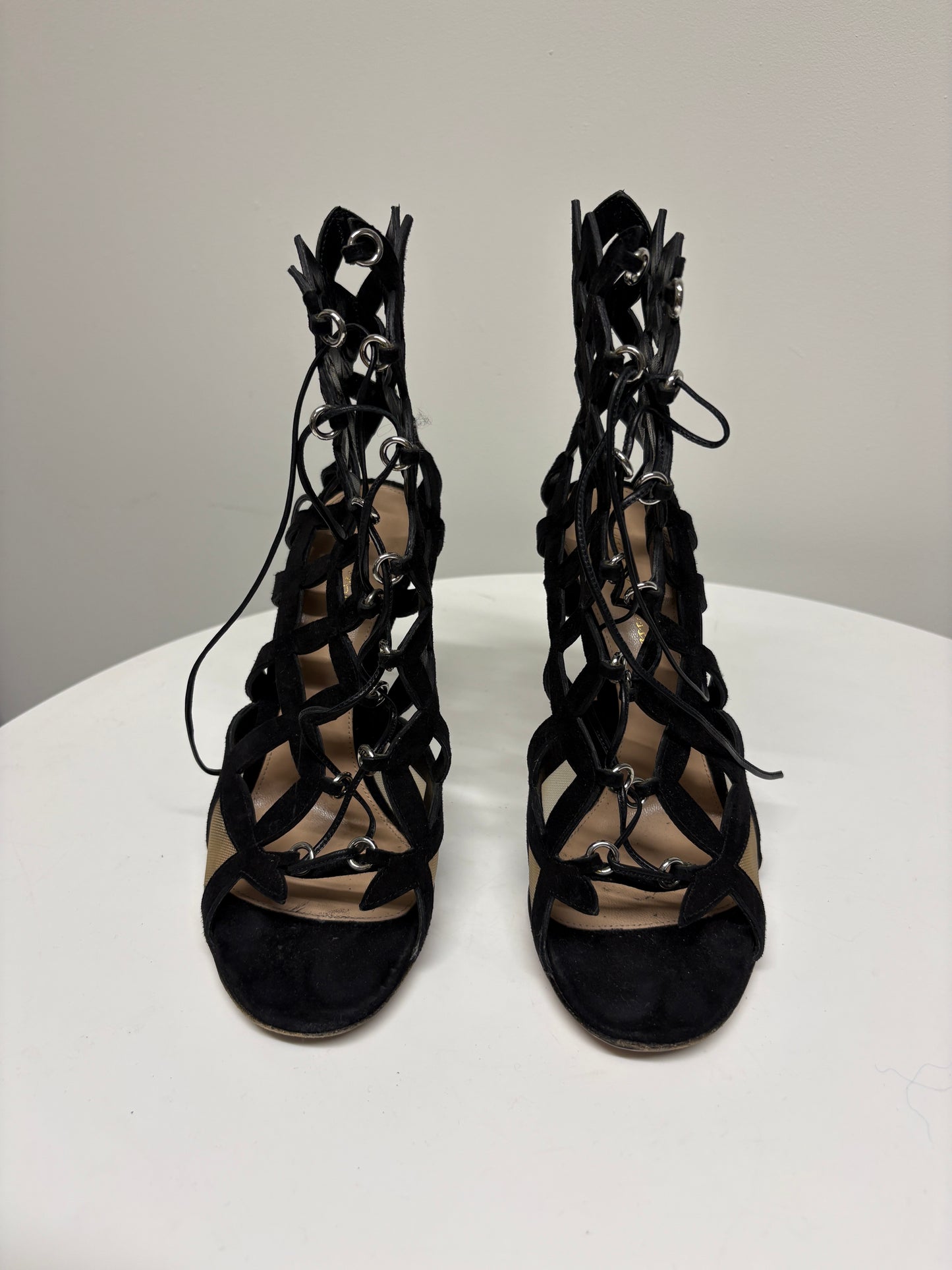 Gianvito Rossi Black Cage Heels