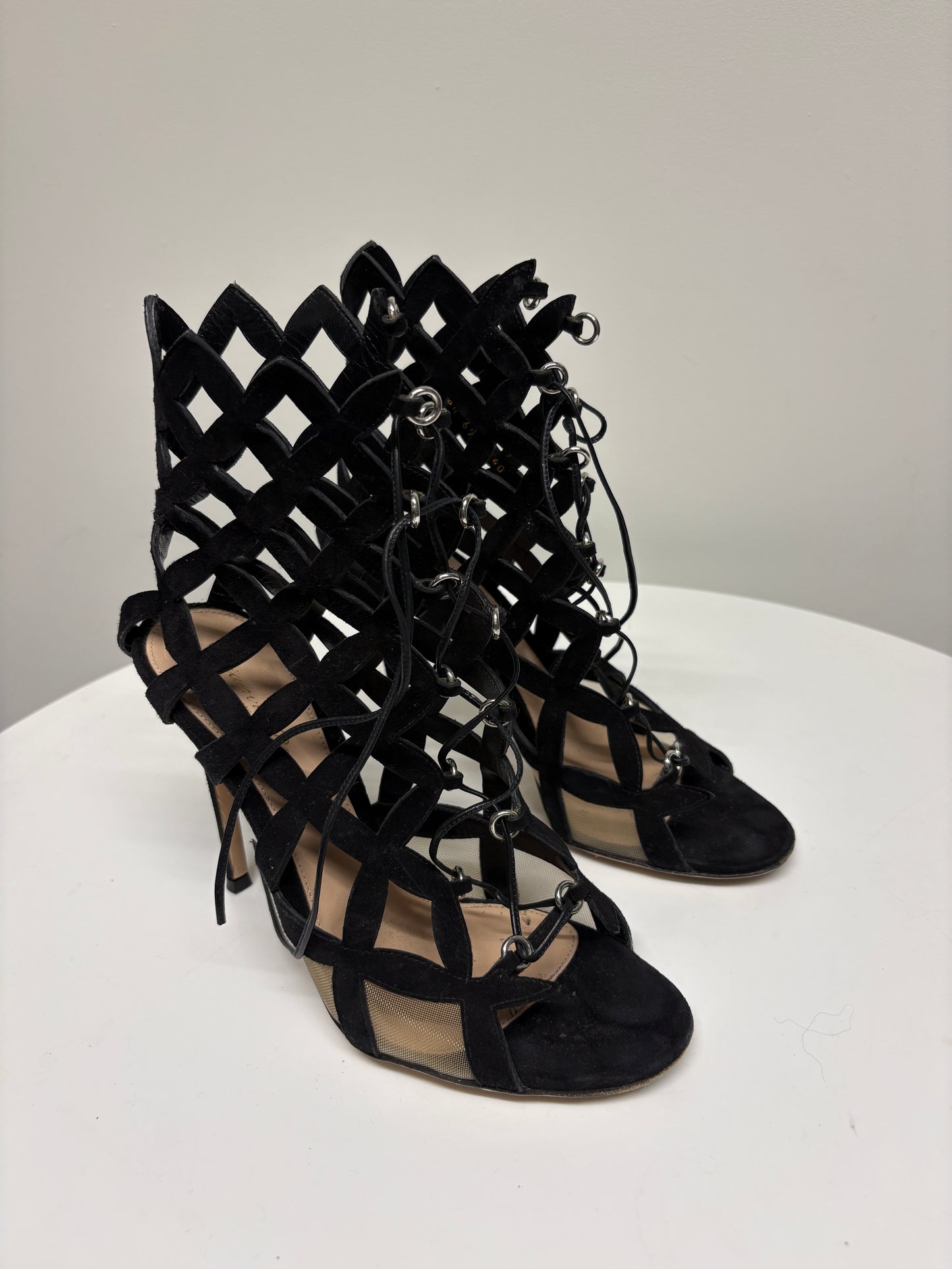 Gianvito Rossi Black Cage Heels