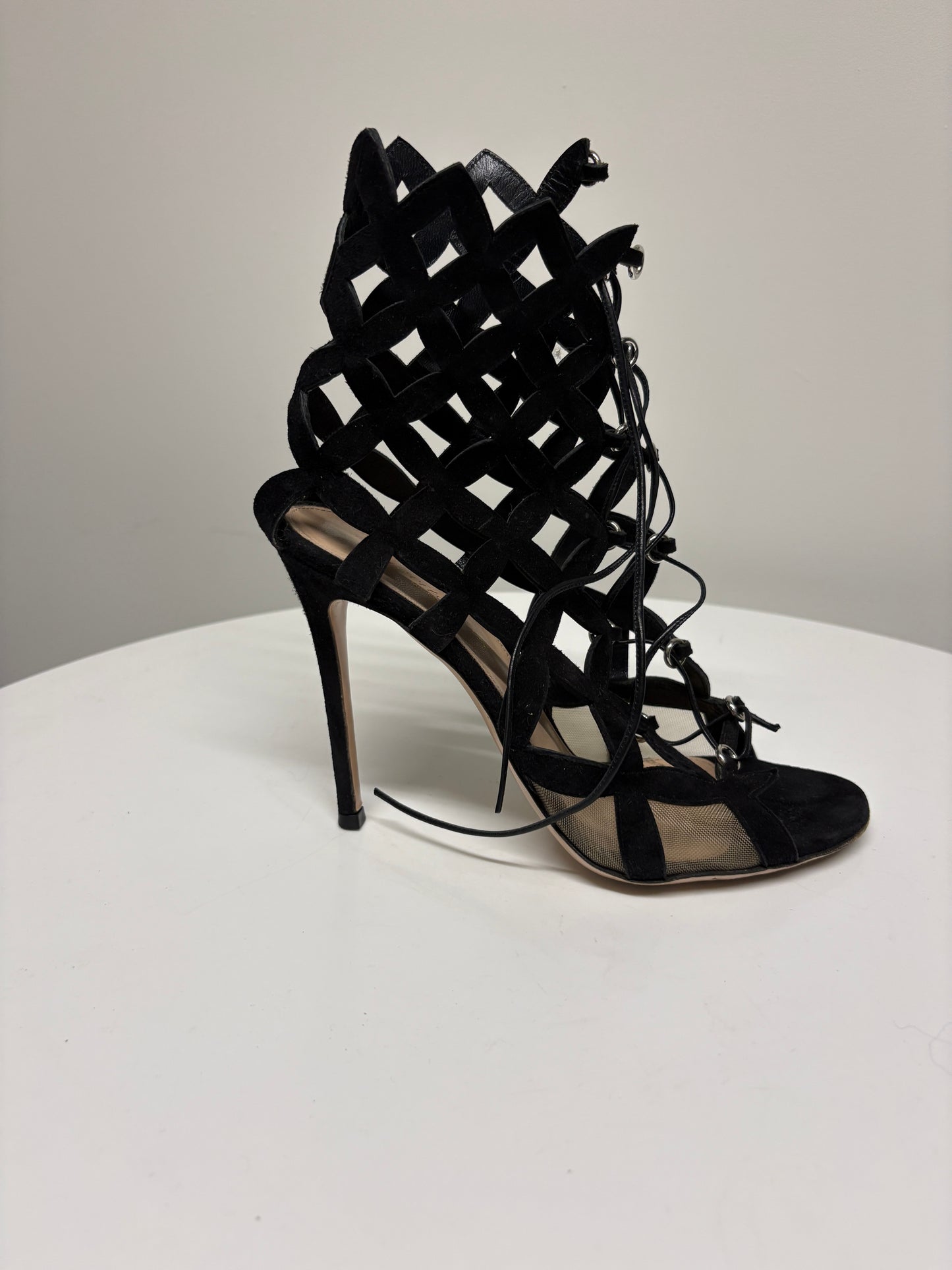 Gianvito Rossi Black Cage Heels